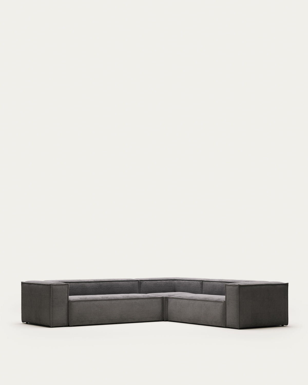 Blok 5-Sitzer-Ecksofa breiter Cord in Grau 320 x 290 / 290 x 320 cm FR in Grau präsentiert im Onlineshop von KAQTU Design AG. Ecksofa ist von Kave Home