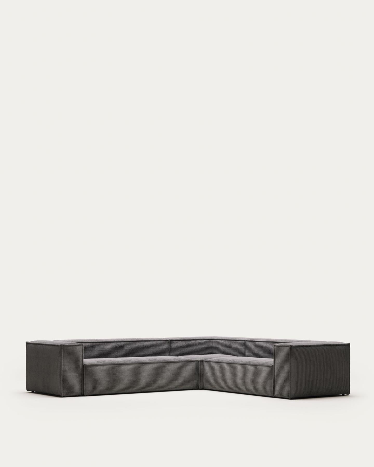 Blok 5-Sitzer-Ecksofa breiter Cord in Grau 320 x 290 / 290 x 320 cm FR in Grau präsentiert im Onlineshop von KAQTU Design AG. Ecksofa ist von Kave Home