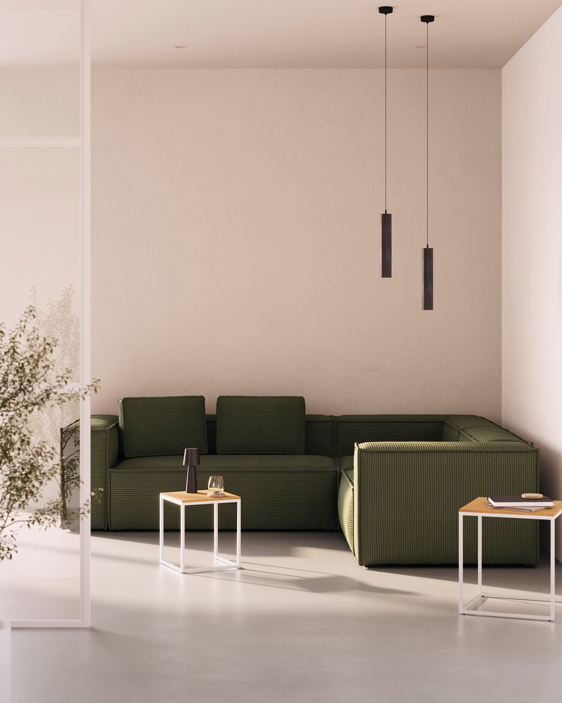 Blok 5-Sitzer-Ecksofa breiter Cord in Grau 320 x 290 / 290 x 320 cm FR in Grau präsentiert im Onlineshop von KAQTU Design AG. Ecksofa ist von Kave Home