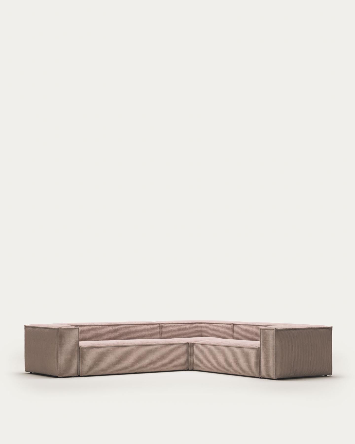 Blok 5-Sitzer-Ecksofa breiter Cord in Rosa 320 x 290 / 290 x 320 cm FR in Rosa präsentiert im Onlineshop von KAQTU Design AG. Ecksofa ist von Kave Home