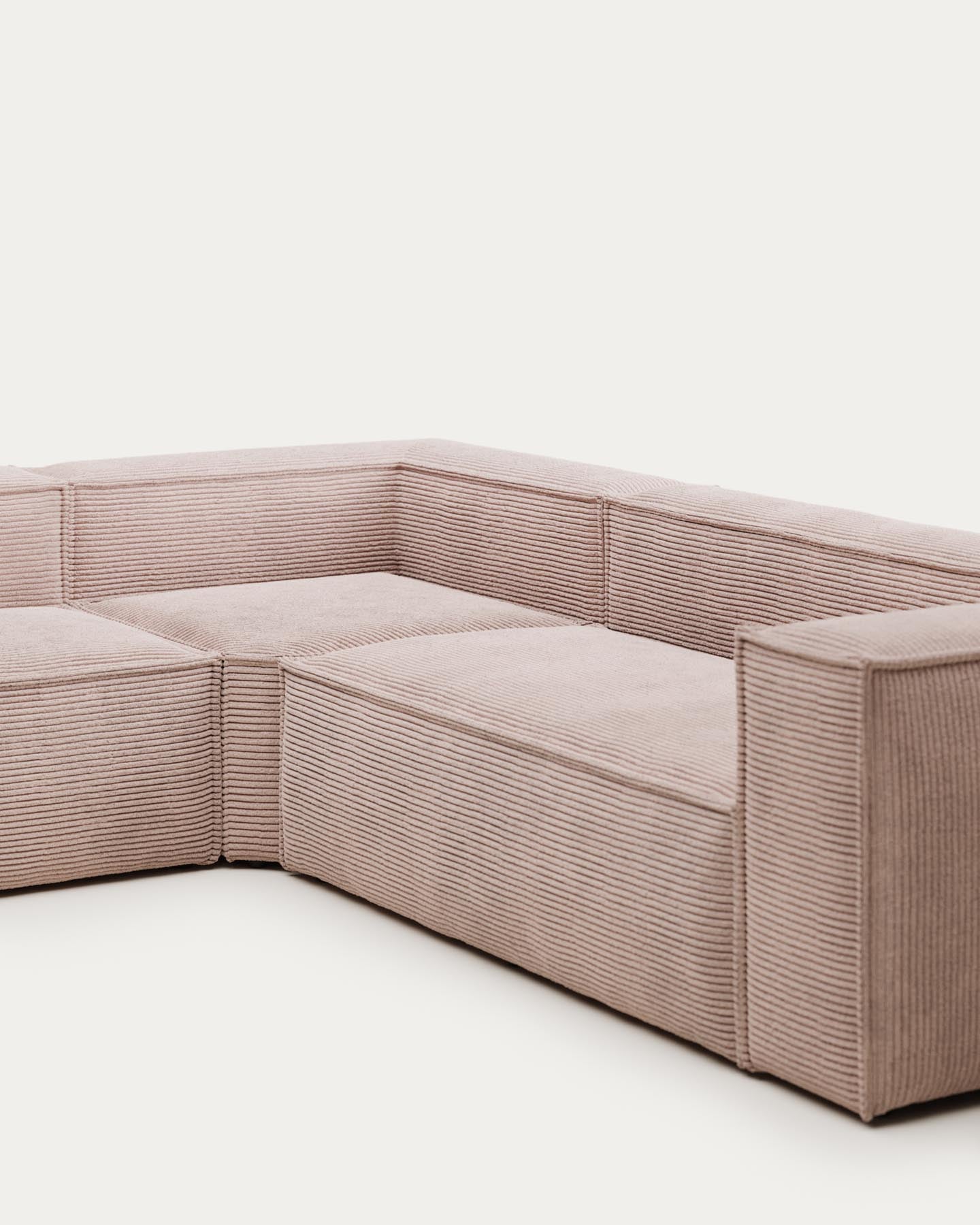 Blok 5-Sitzer-Ecksofa breiter Cord in Rosa 320 x 290 / 290 x 320 cm FR in Rosa präsentiert im Onlineshop von KAQTU Design AG. Ecksofa ist von Kave Home
