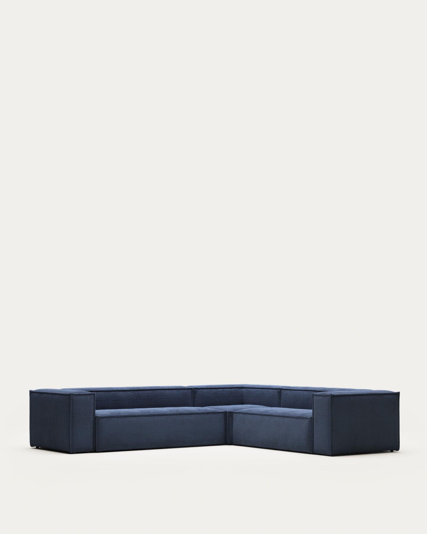 Blok 5-Sitzer-Ecksofa breiter Cord in Blau 320 x 290 / 290 x 320 cm FR in Blau präsentiert im Onlineshop von KAQTU Design AG. Ecksofa ist von Kave Home