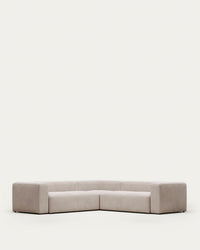 divano angolare a 4 posti <tc>Blok</tc> con ciniglia beige 290 x 290 cm FSC Mix Credit