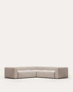 divano angolare a 4 posti <tc>Blok</tc> con ciniglia beige 290 x 290 cm FSC Mix Credit
