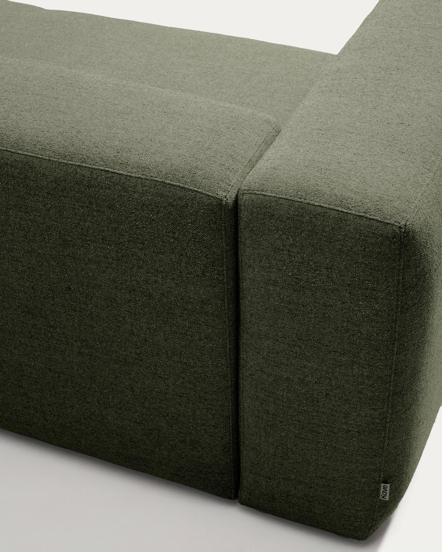 4-Sitzer-Ecksofa Blok in moosgrüner Chenille, 290 x 290 cm, FSC Mix Credit in Grün präsentiert im Onlineshop von KAQTU Design AG. Ecksofa ist von Kave Home