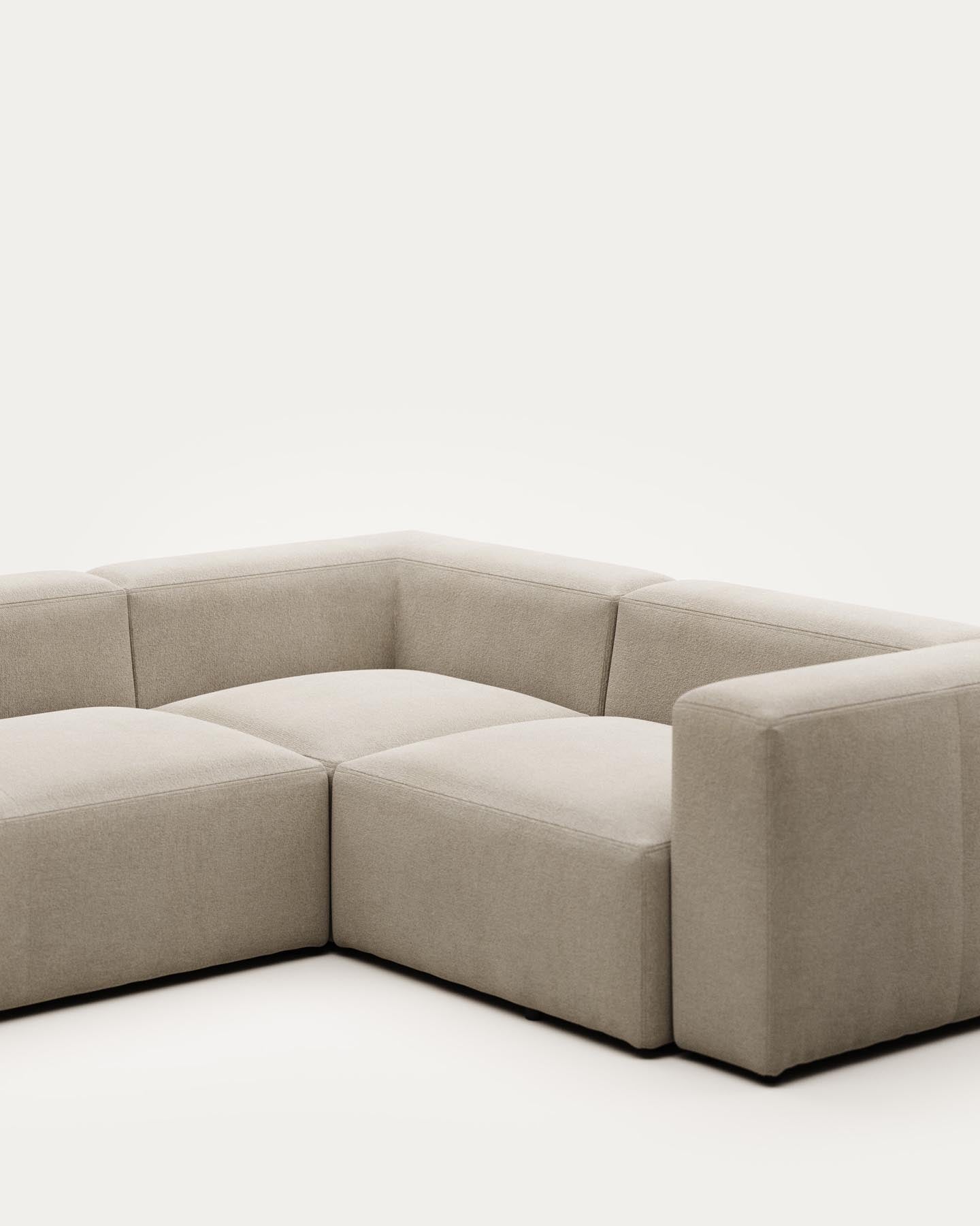 Blok 3-Sitzer Ecksofa beige 290 x 230 cm / 230 cm 290 cm FR in Beige präsentiert im Onlineshop von KAQTU Design AG. Ecksofa ist von Kave Home