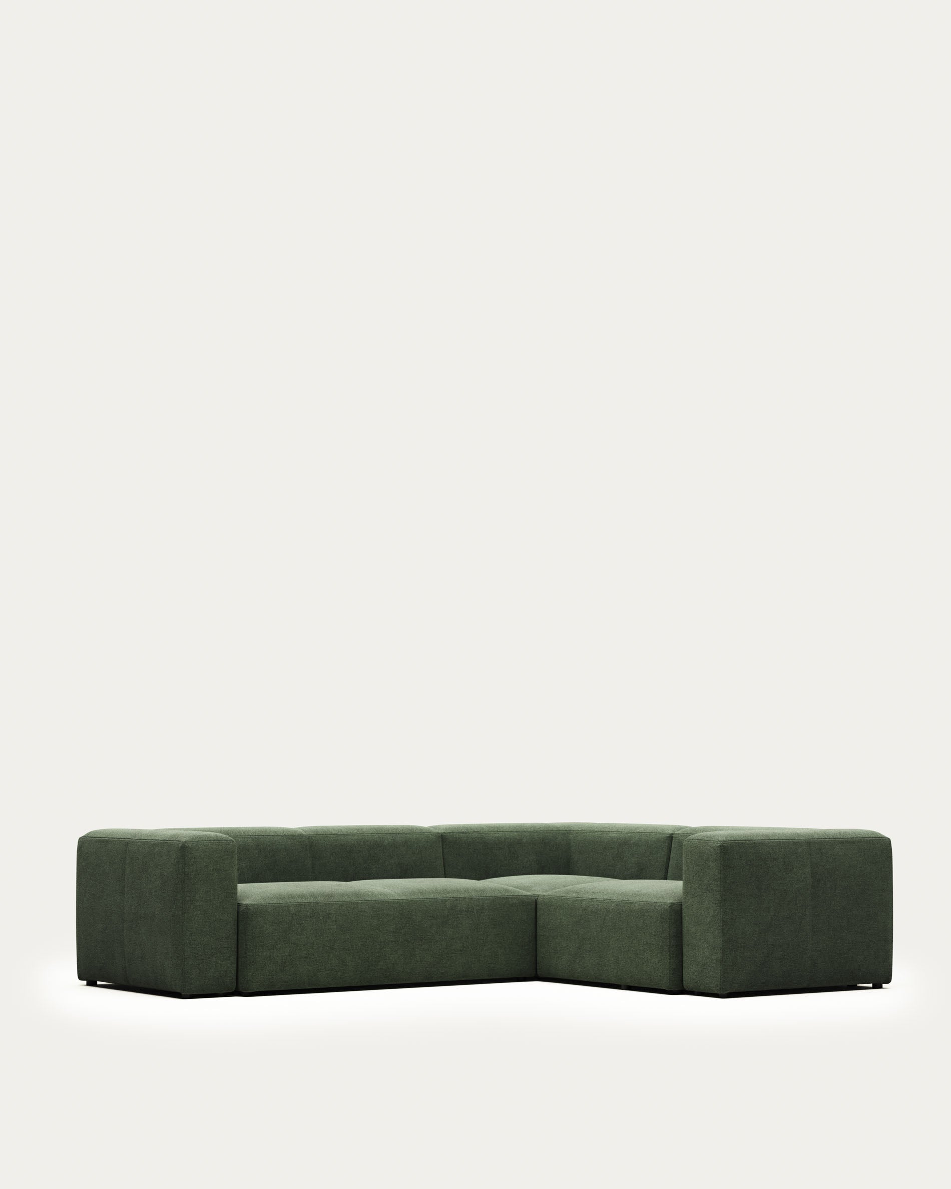 Blok 3-Sitzer Ecksofa grün 290 x 230 cm / 230 cm 290 cm FR in Grün präsentiert im Onlineshop von KAQTU Design AG. Ecksofa ist von Kave Home