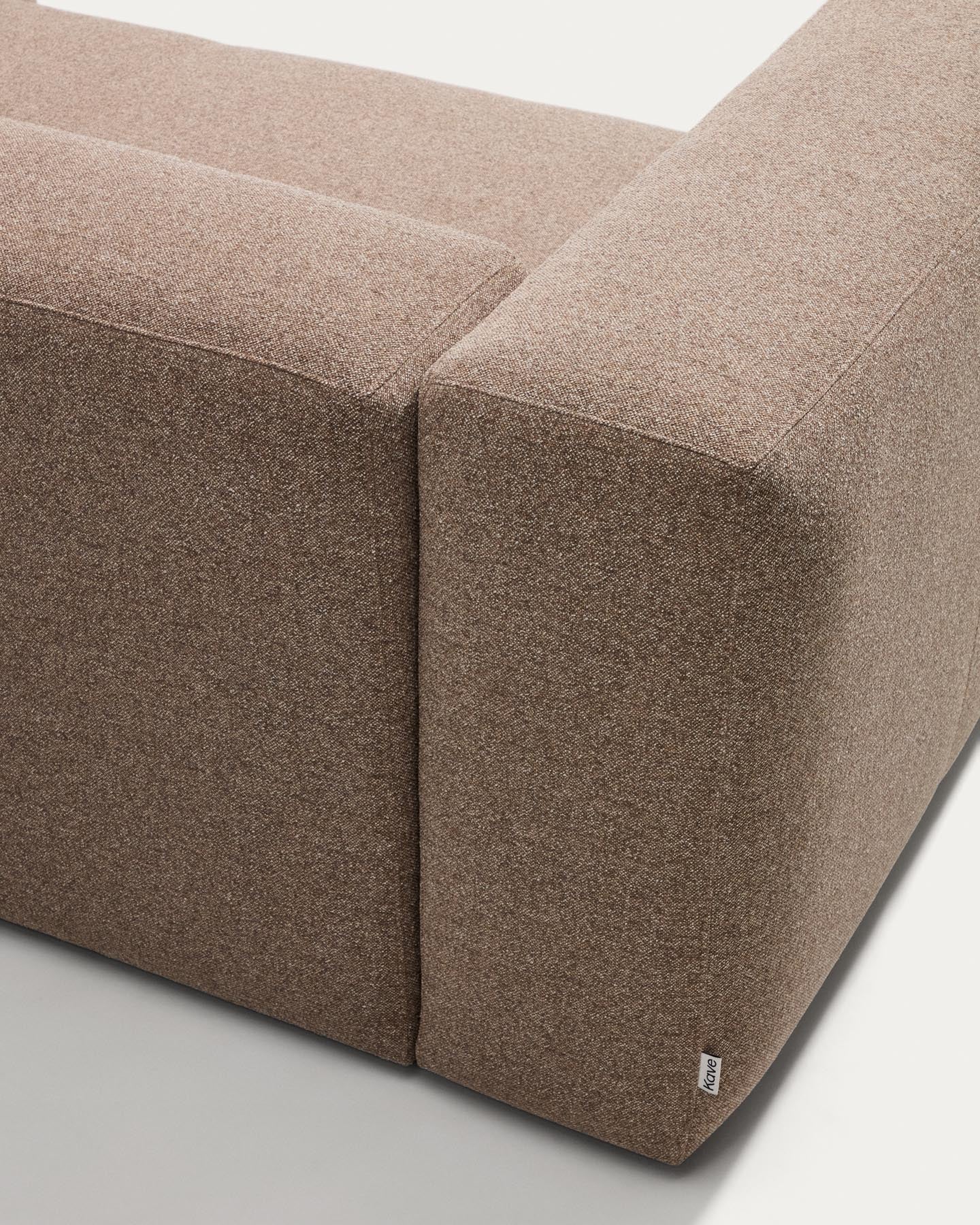 3-Sitzer-Sofa Blok mit Chaiselongue rechts in brauner Chenille, 300 cm, FSC Mix Credit in Taupe präsentiert im Onlineshop von KAQTU Design AG. L-Sofa rechts ist von Kave Home