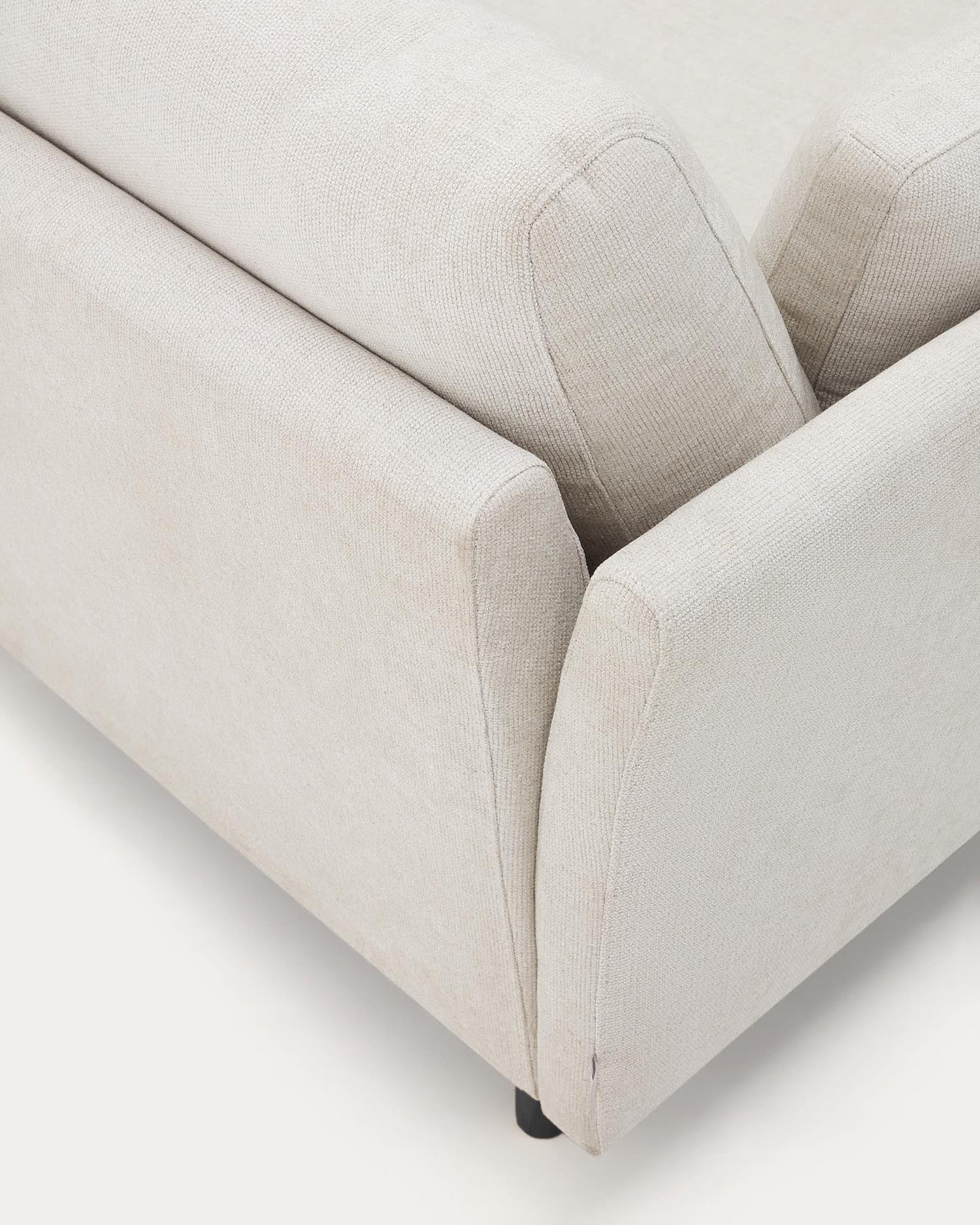 Elegantes 2-Sitzer-Sofa aus strapazierfähigem Chenille in Perle, 170 cm, mit stabilen schwarzen Holzbeinen – ideal für jeden Einrichtungsstil.