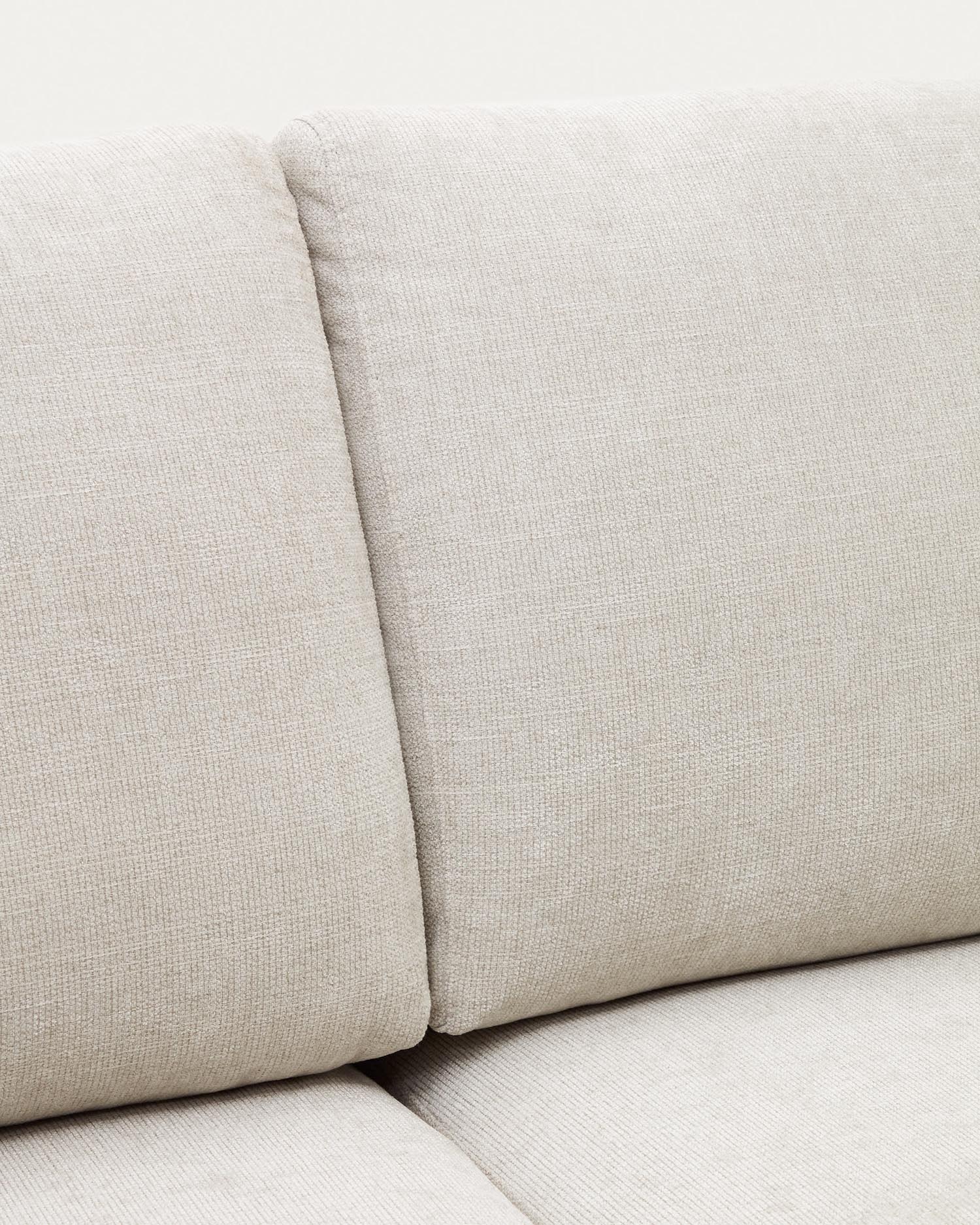 Stilvolles 2-Sitzer-Sofa aus weichem Chenille in Perle, 170 cm, mit robusten schwarzen Massivholzbeinen – perfekt für modernes Wohnen.