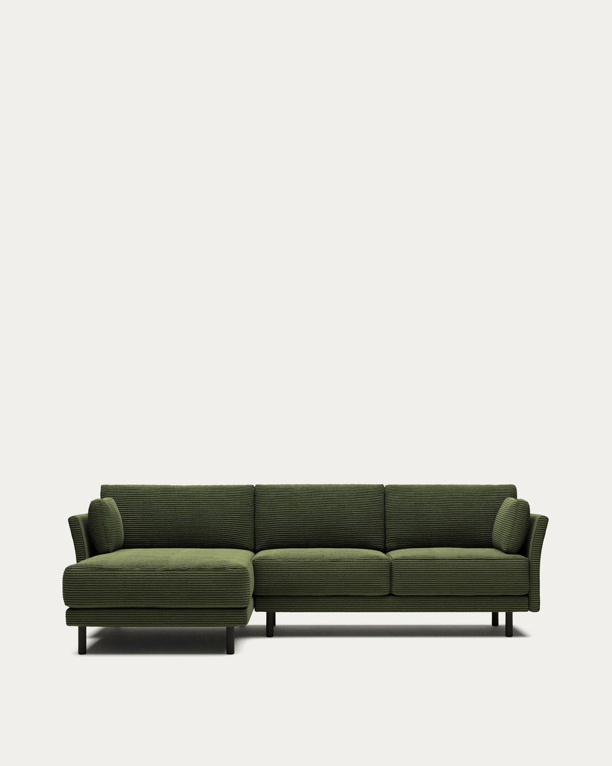 3-Sitzer-Sofa Gilma mit Chaiselongue rechts/links, schwer entflammbar mit dickem, grünem C