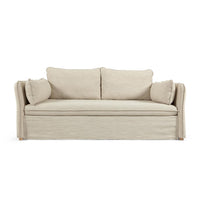 Tanit Schlafsofa weiss und Beine aus massivem Buchenholz mit natürlichem Finish 210 cm FSC Mix Credit