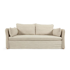 Tanit Schlafsofa weiss und Beine aus massivem Buchenholz mit natürlichem Finish 210 cm FSC Mix Credit