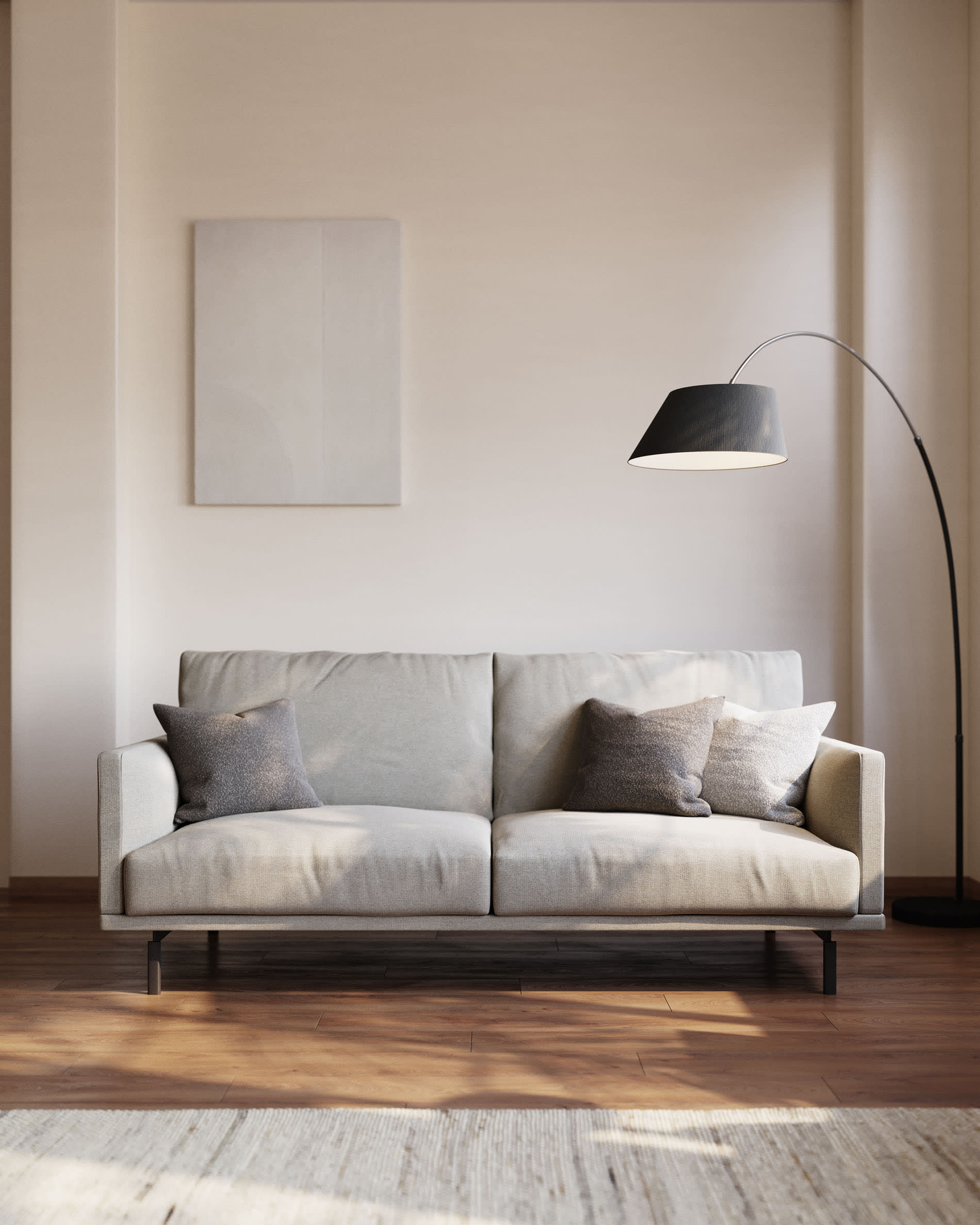 Das Galene 3-Sitzer Sofa in Beige (214 cm) von Kave Home kombiniert stilvolles Design mit hohem Komfort für Ihr Zuhause.