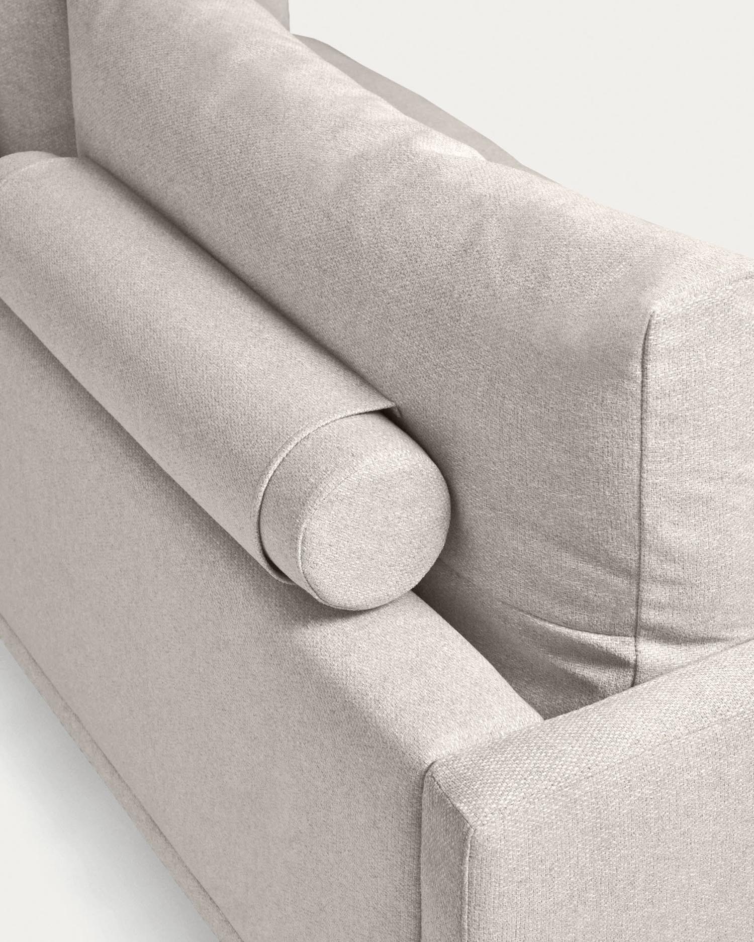 Elegantes, nachhaltiges 4-Sitzer Sofa in Beige, 414 cm breit, mit weicher Daunenpolsterung und recycelter PET-Füllung.