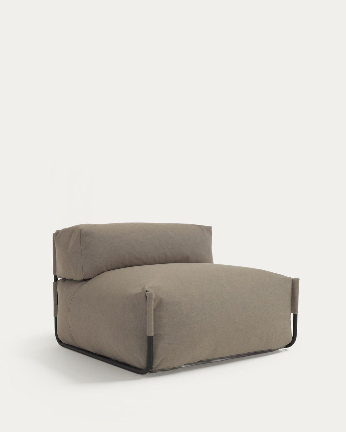 Square Pouf Modularsofa m. Rückenlehne 100% outdoor grün und Aluminium schwarz 101 x 101cm in Grün präsentiert im Onlineshop von KAQTU Design AG. Lounge Sofa ist von Kave Home