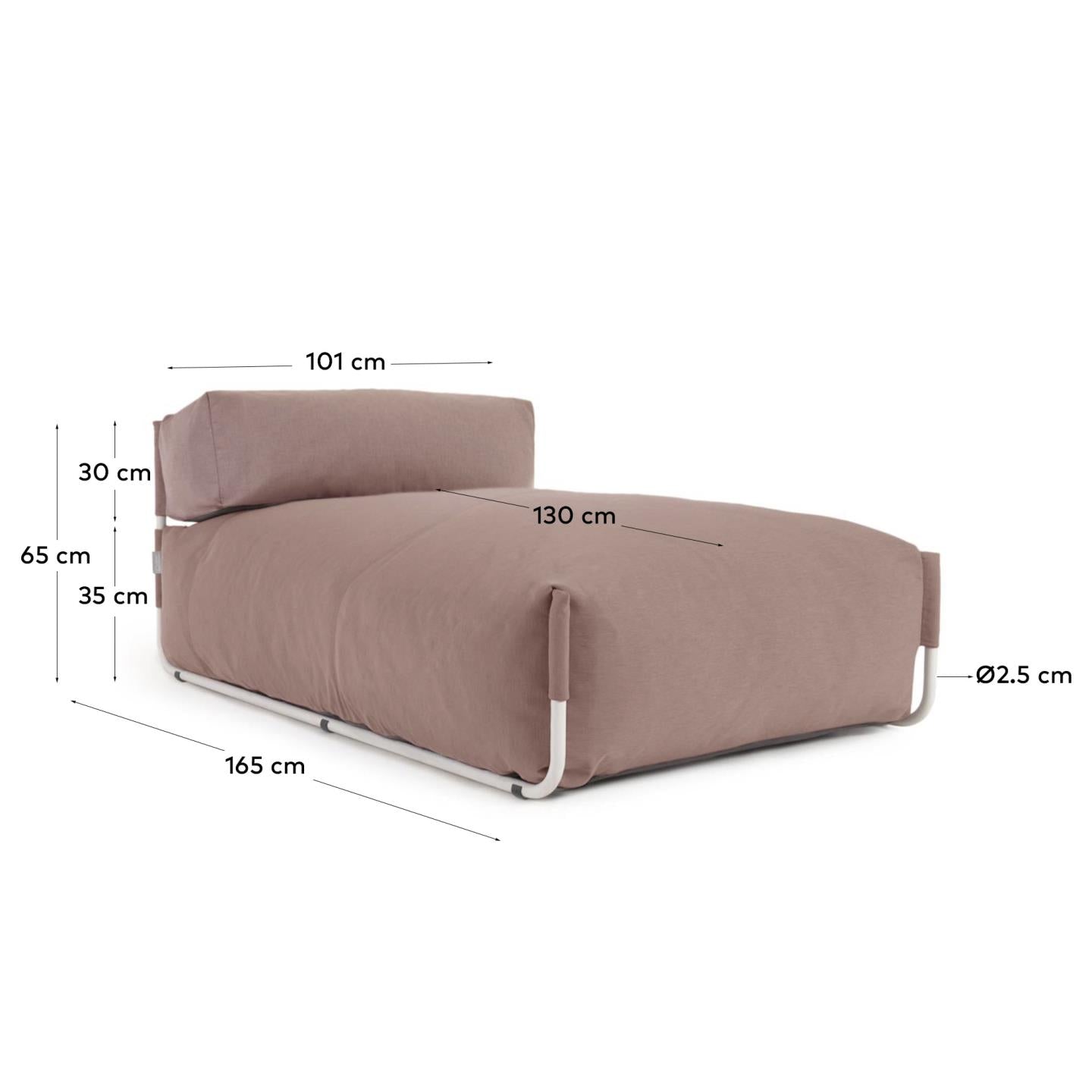 Entspannen Sie stilvoll im Square Pouf Modularsofa Longue in Terrakotta. Ideal für draußen, robust, wetterfest und modular kombinierbar!