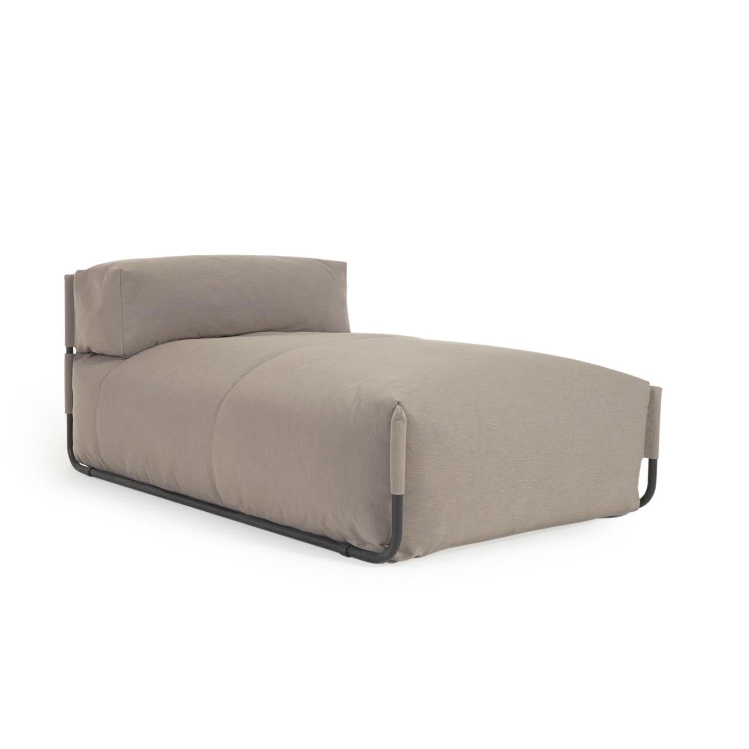 Square Pouf Modularsofa longue m. Rückenlehne 100% outdoor grün und Alu schwarz 165x101 cm in Grün präsentiert im Onlineshop von KAQTU Design AG. Lounge Sofa ist von Kave Home