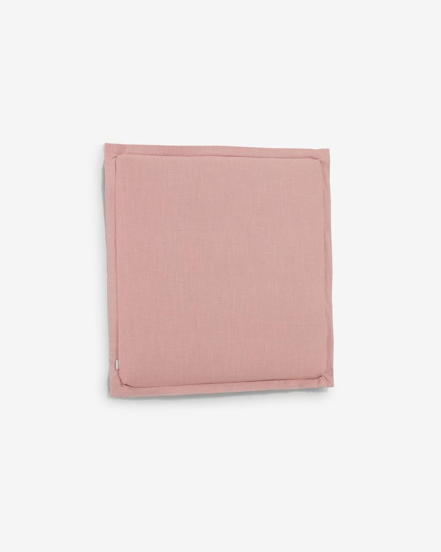 Entdecken Sie das Tanit Bettkopfteil in Rosa von Kave Home. Abnehmbarer Leinenbezug, perfekt für 90 cm Betten. Stil und Nachhaltigkeit vereint!