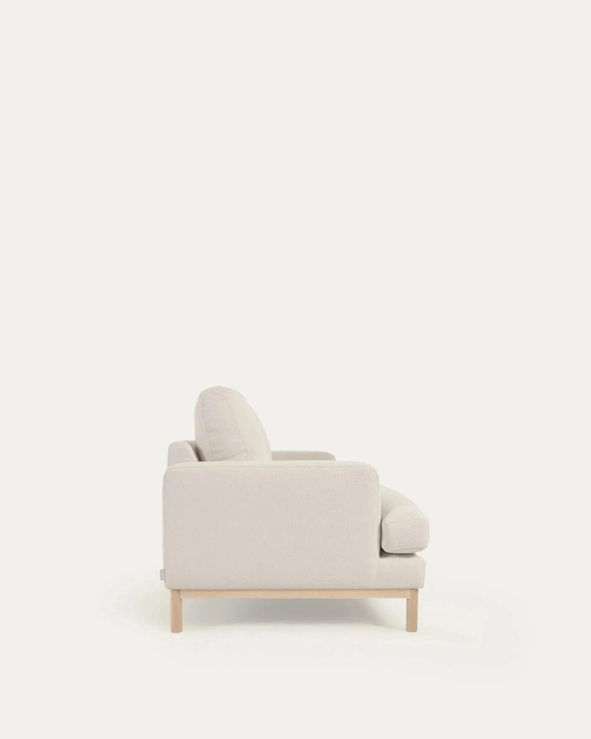 Das Mihaela 3-Sitzer-Sofa, 203 cm, mit weißem Mikro-Bouclé-Stoff und FSC-zertifiziertem Holz, bietet Komfort und modernes Design.