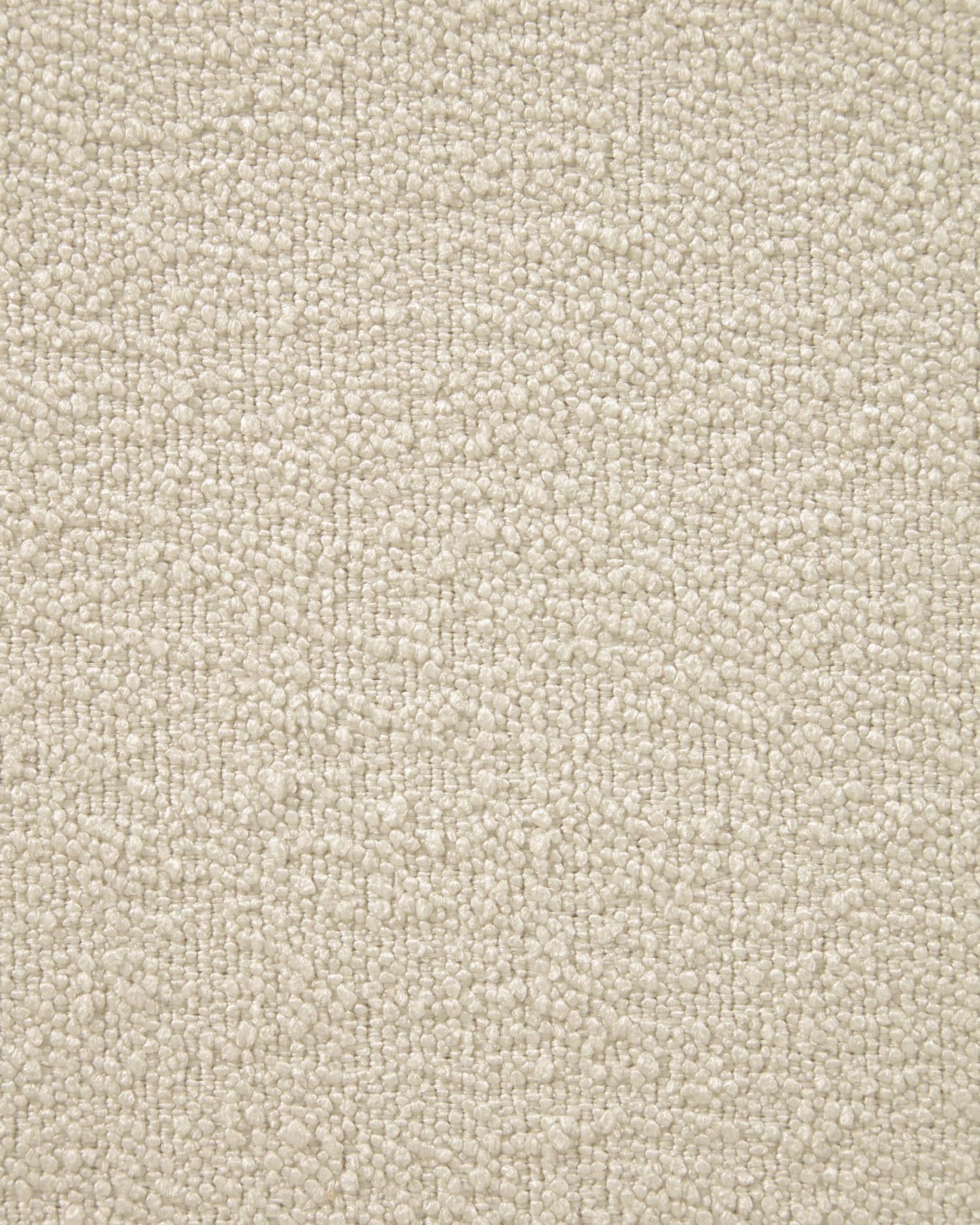 Stilvolles 3-Sitzer-Sofa Mihaela, 203 cm breit, mit weißem Mikro-Bouclé-Bezug und FSC-zertifiziertem Holz von Kave Home.