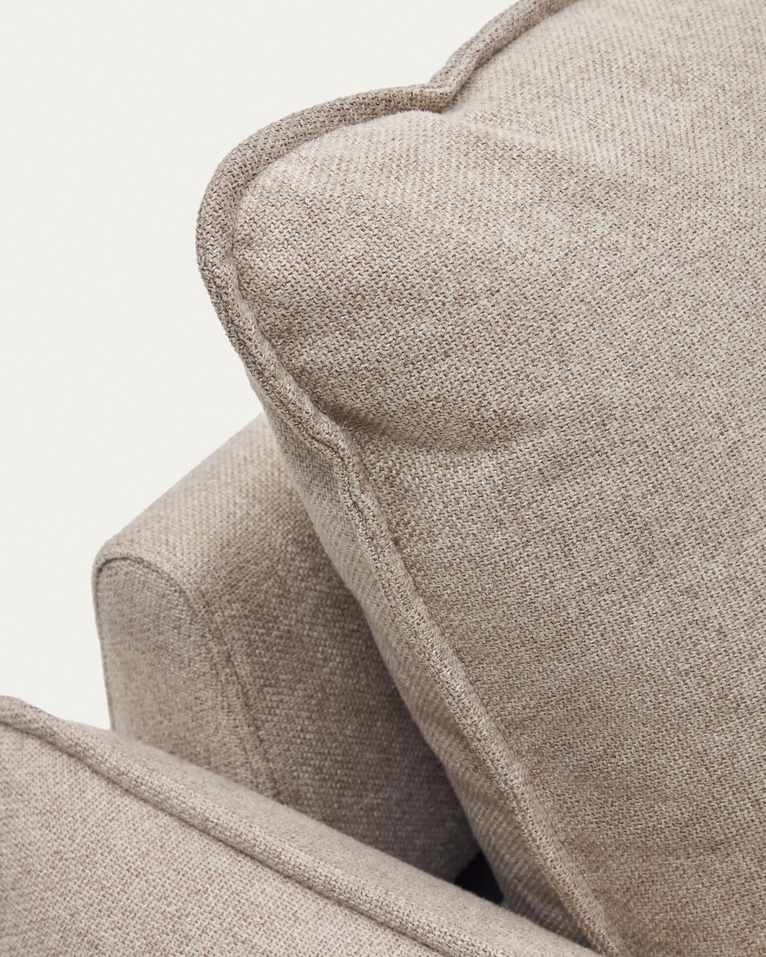 Elegantes 2-Sitzer Bettsofa in Beige, aus Chenille, mit recycelter PET-Füllung und FSC-zertifiziertem Holz.