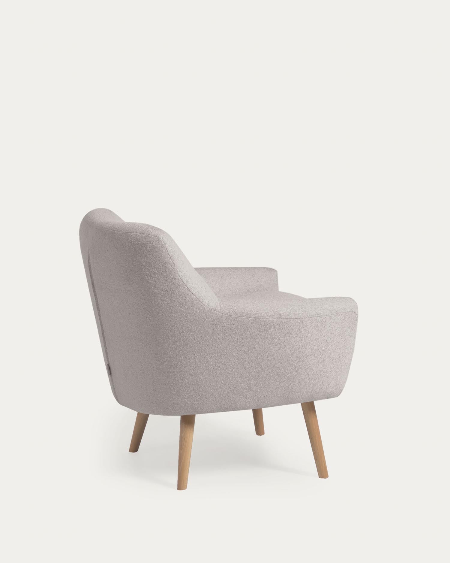 Candela Sessel Mikro-Bouclé in Grau FSC Mix Credit in Grau präsentiert im Onlineshop von KAQTU Design AG. Sessel ist von Kave Home