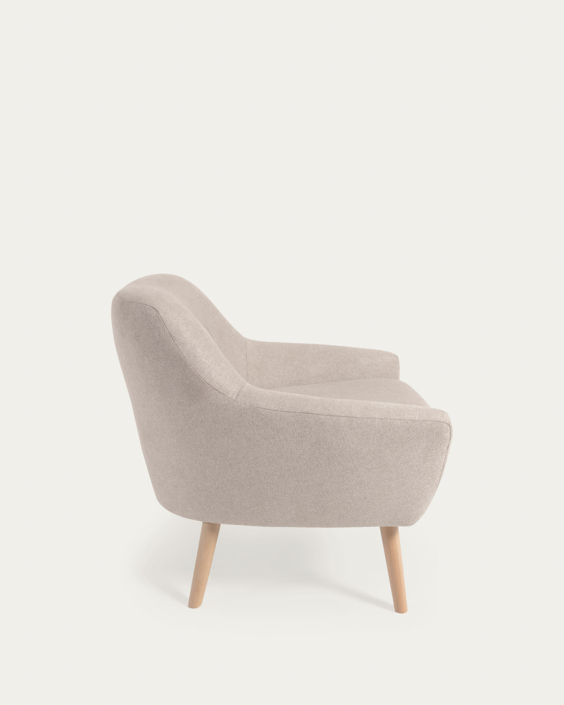 Eleganter Candela Sessel in Beige von Kave Home, stilvoll und bequem, ideal für modernes Wohndesign.