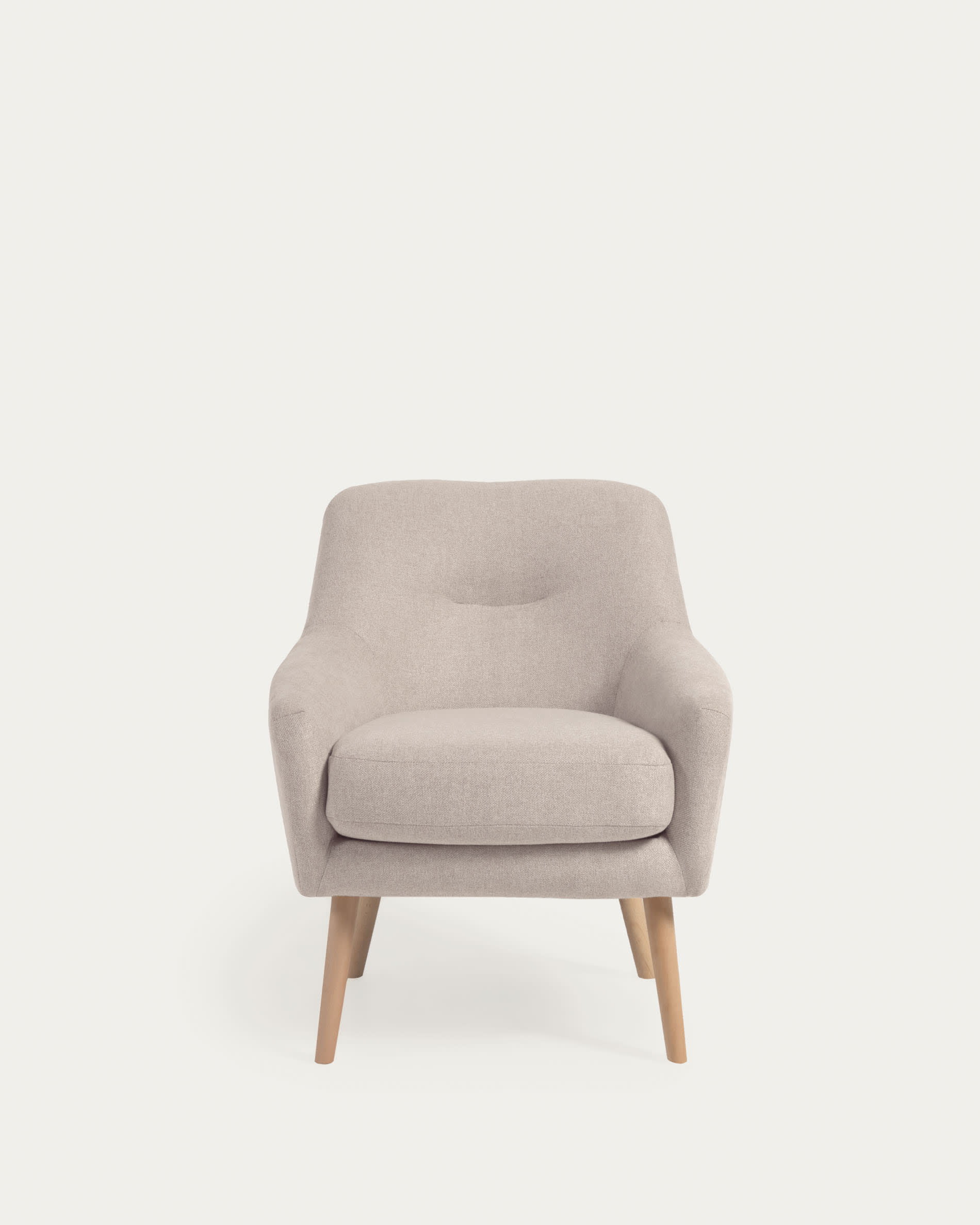 Moderner Candela Sessel in Beige von Kave Home, komfortabel und stilvoll, perfekt für zeitgemäße Wohnräume.