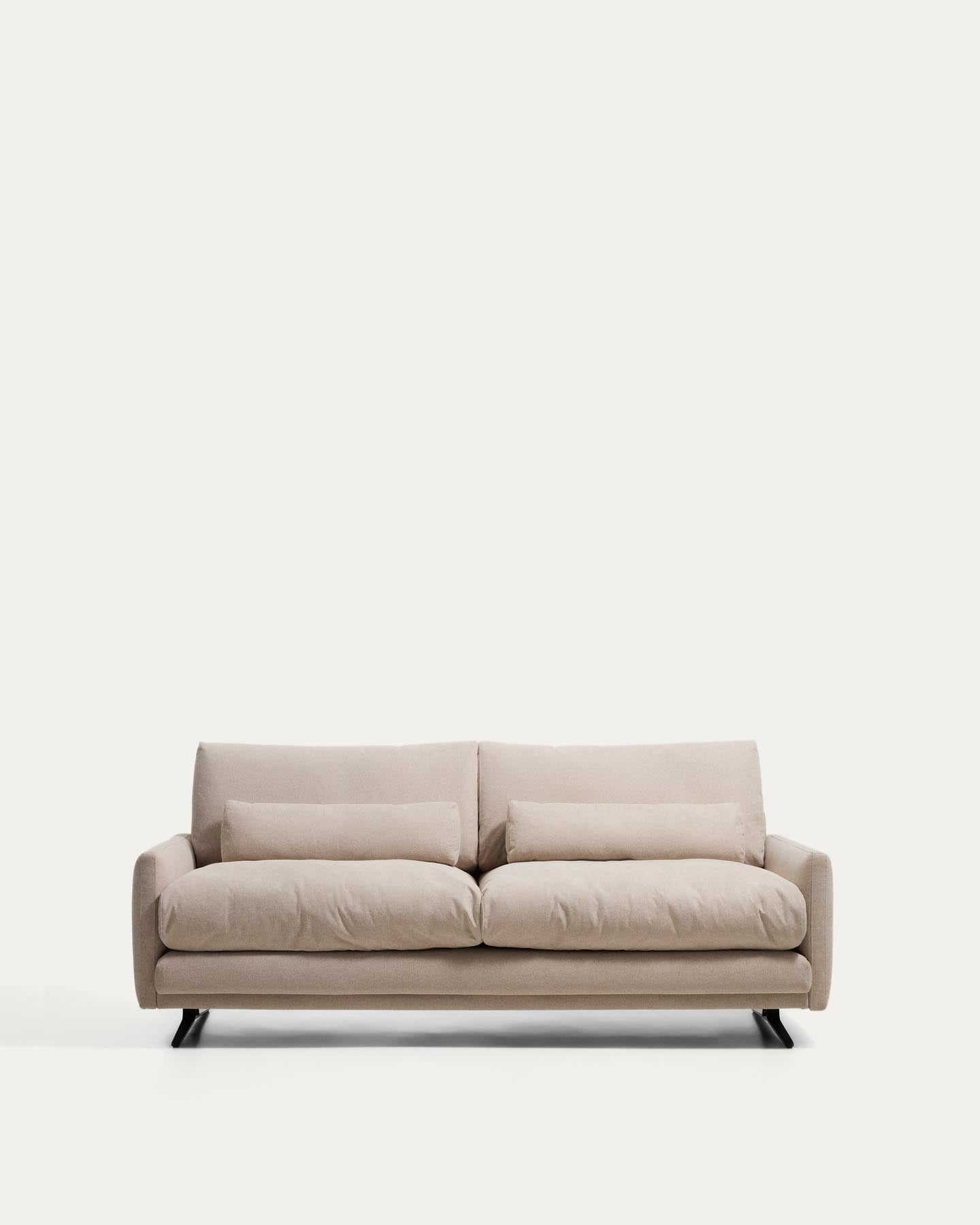 2-Sitzer-Sofa Veliro, schwer entflammbar, in Beige mit Stahlbeinen mit schwarzem Finish, 210 cm, FSC Mix Credit in Beige präsentiert im Onlineshop von KAQTU Design AG. 2er Sofa ist von Kave Home