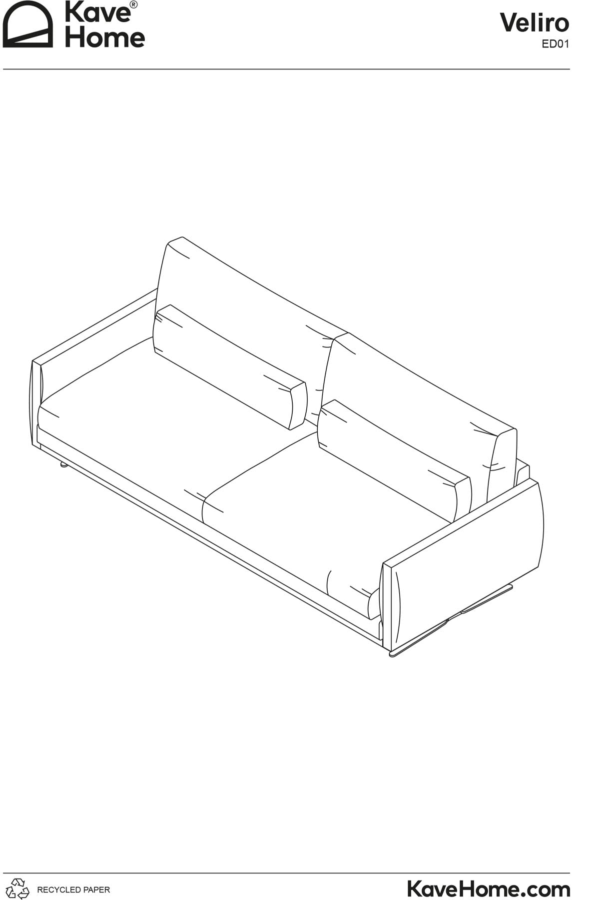 2-Sitzer-Sofa Veliro aus beiger Chenille mit schwarzen Stahlbeinen, 210 cm FSC Mix Credit in Beige präsentiert im Onlineshop von KAQTU Design AG. 2er Sofa ist von Kave Home