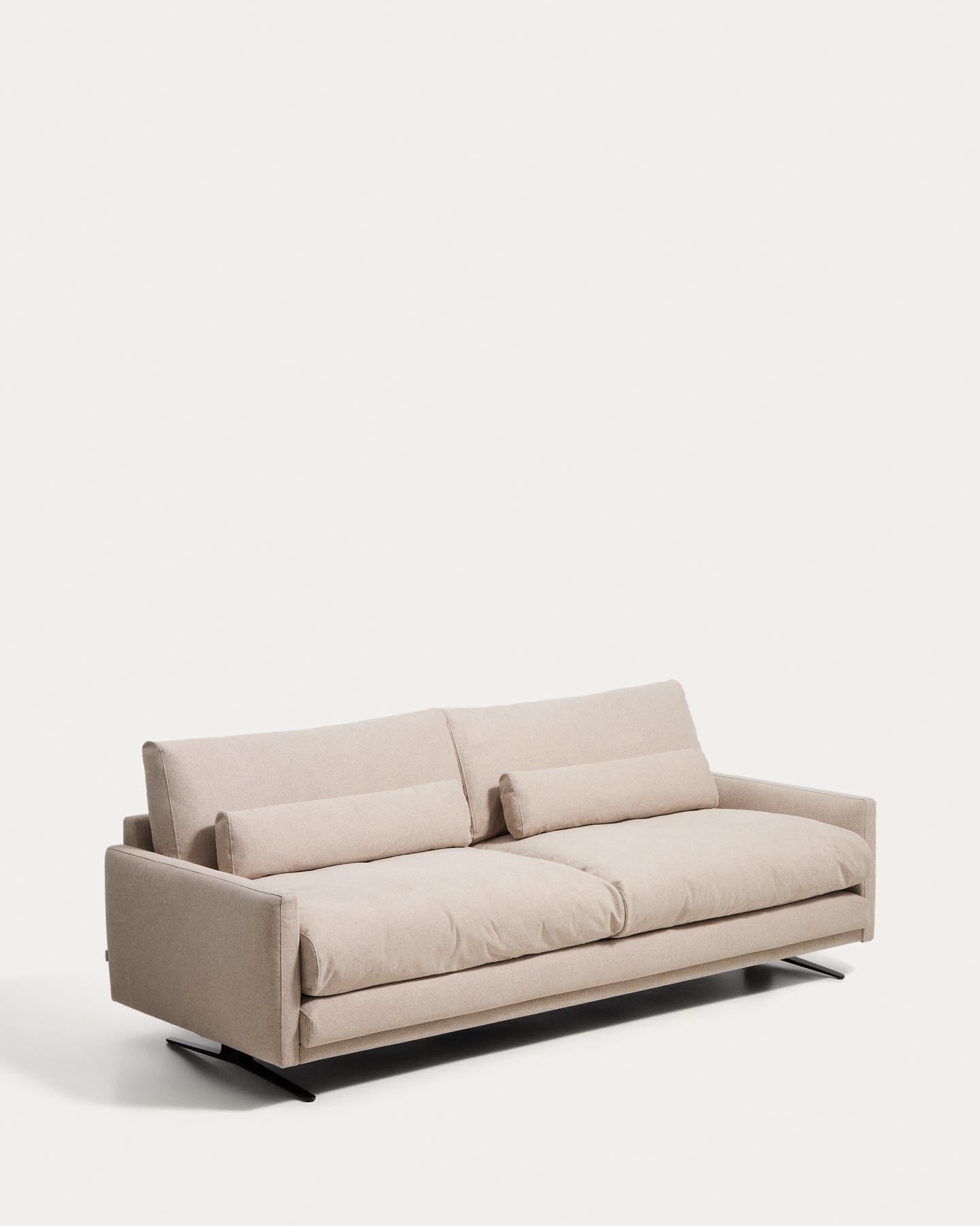 3-Sitzer-Sofa Veliro, schwer entflammbar, in Beige mit Stahlbeinen mit schwarzem Finish, 240 cm, FSC Mix Credit in Beige präsentiert im Onlineshop von KAQTU Design AG. 3er Sofa ist von Kave Home