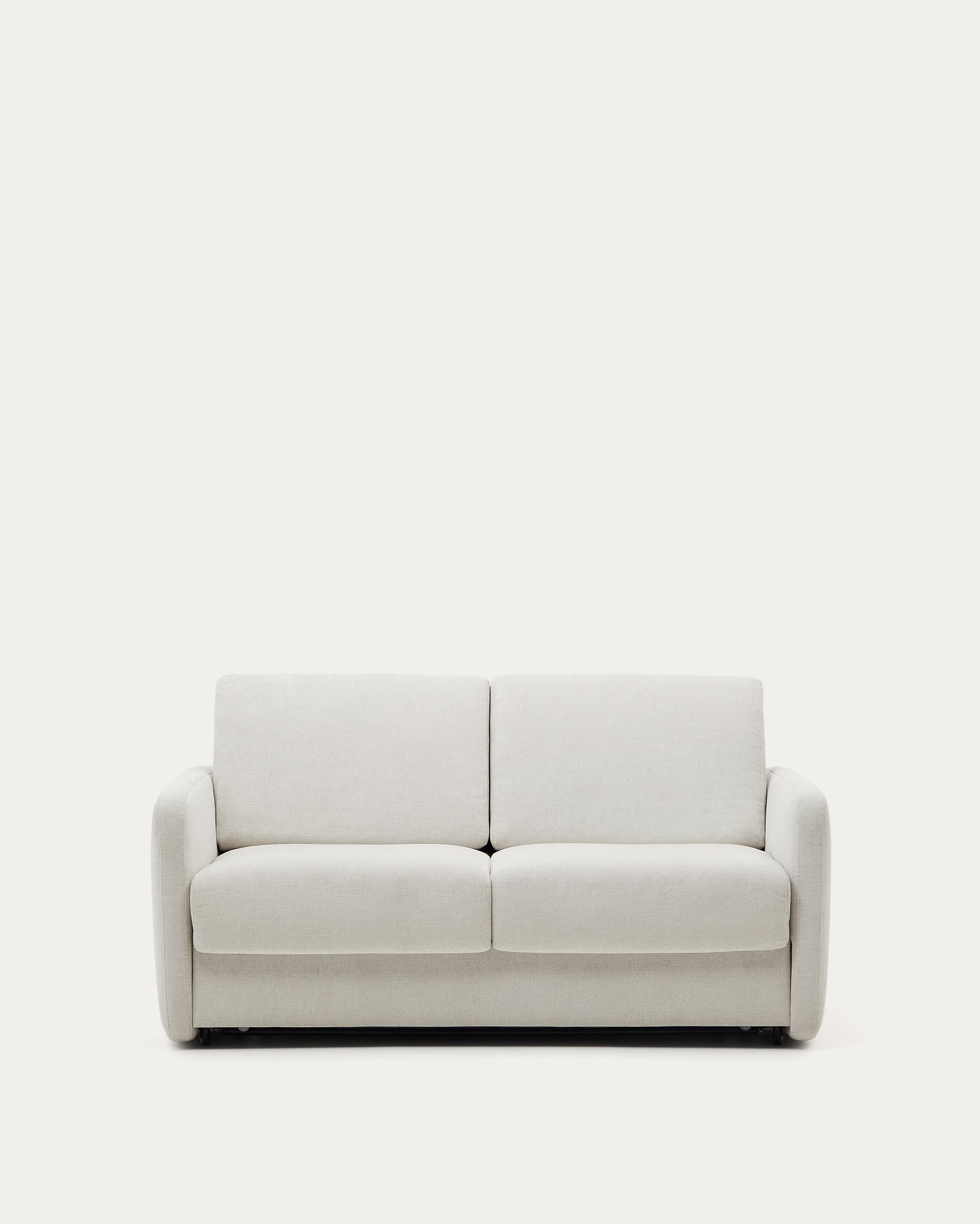 3D-Modell des eleganten Nuala Schlafsofas in Perlweiss, 184 cm, mit viskoelastischer Matratze für Komfort.