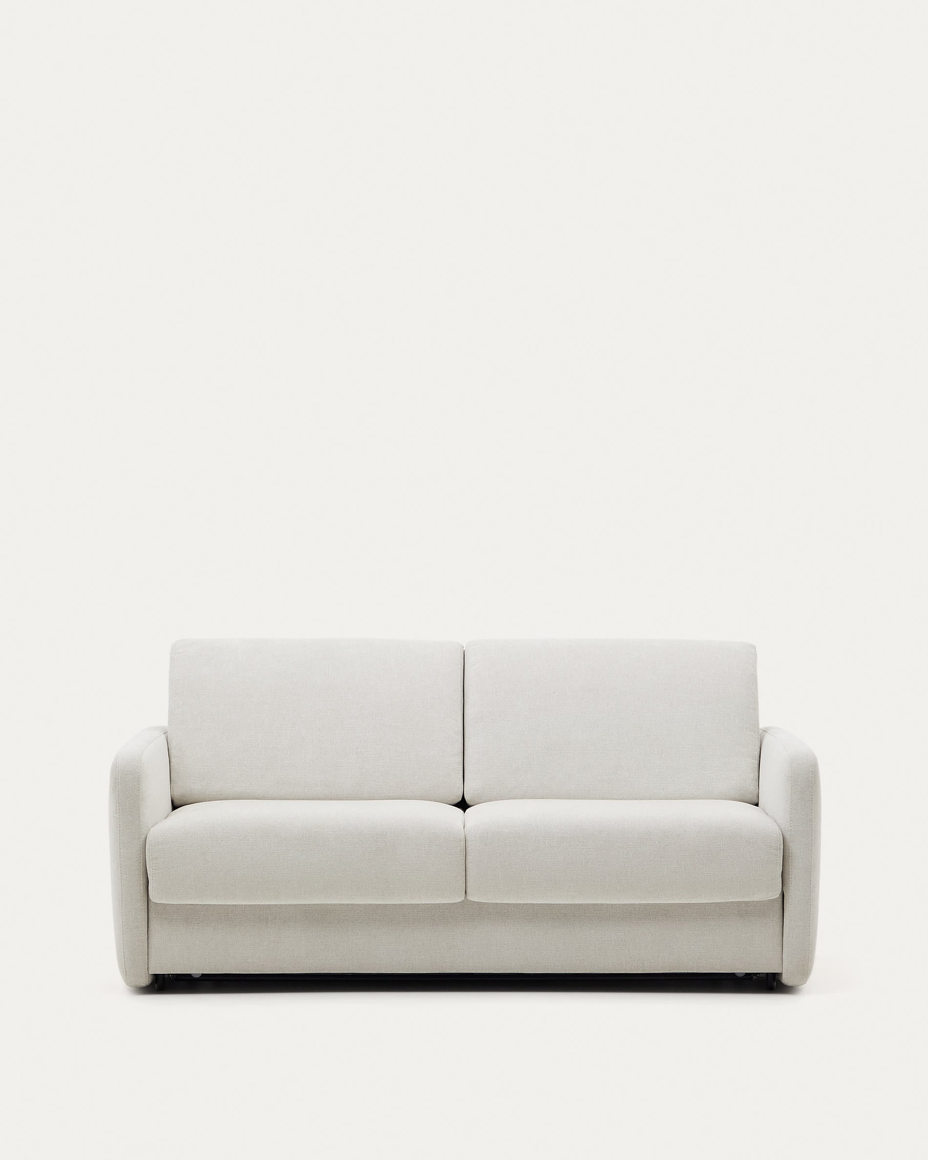 3D-Modell des Nuala Schlafsofas, 3-Sitzer, Perlweiss, 204 cm, mit viskoelastischer Matratze, modernes Design.