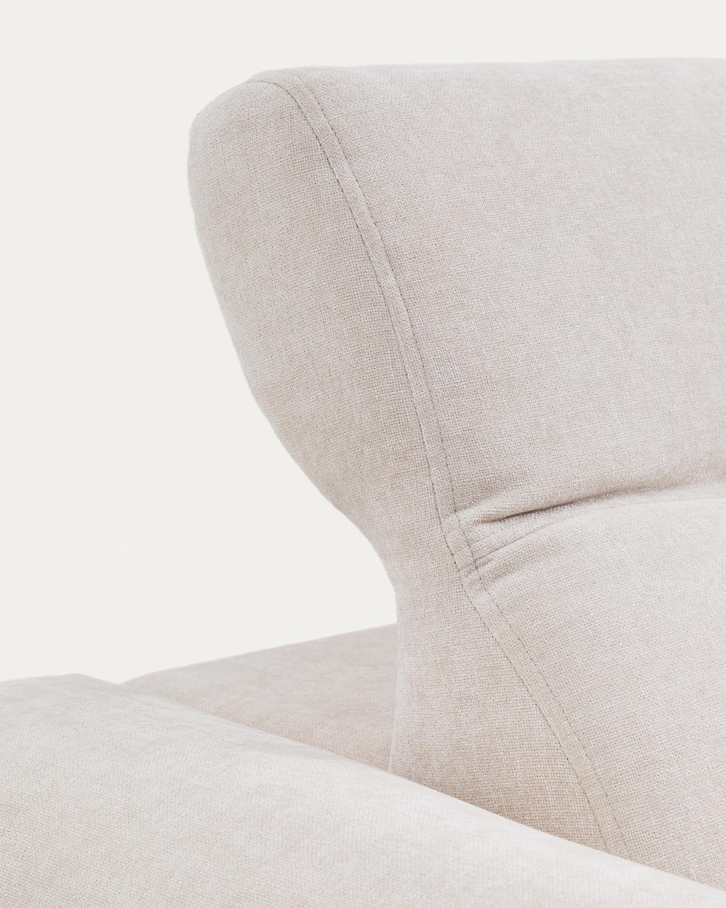 3-Sitzer-Sofa Lares mit elektrisch ausfahrbaren Sitzen und verstellbarer Kopfstütze in beiger Chenille, 255 cm in Beige präsentiert im Onlineshop von KAQTU Design AG. 3er Sofa ist von Kave Home