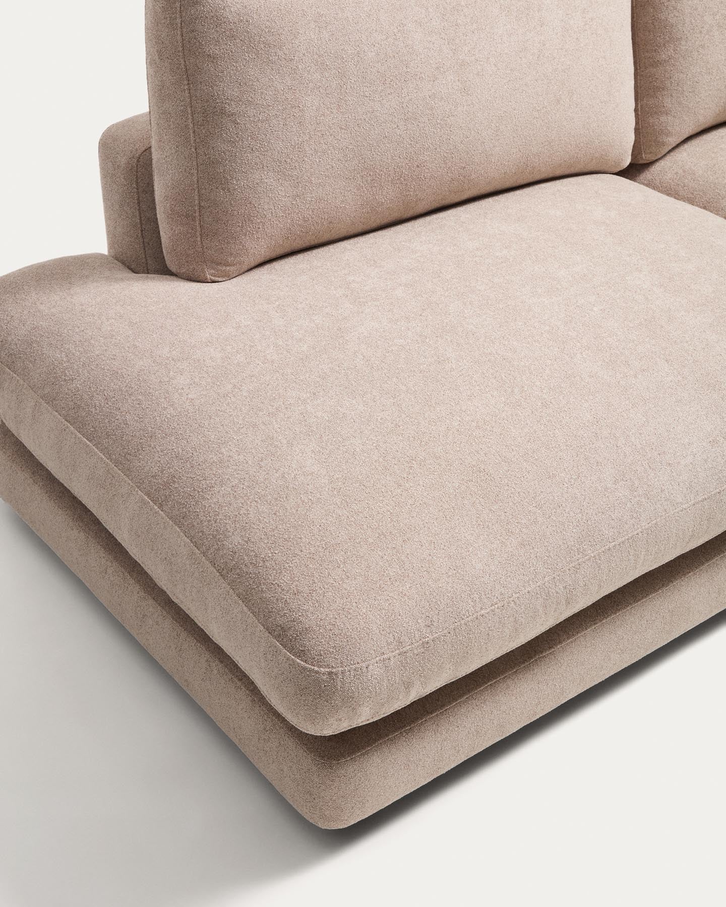 4-Sitzer-Modularsofa Gala mit Randmodul links aus beigem Microbouclé, FSC Mix Credit, 315 cm in Beige präsentiert im Onlineshop von KAQTU Design AG. 4er Sofa ist von Kave Home