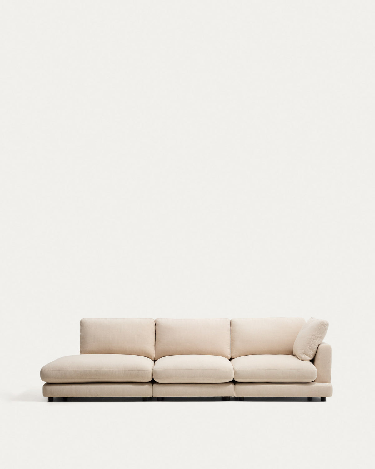 4-Sitzer-Modularsofa Gala mit Randmodul links aus beiger Chenille, FSC Mix Credit, 315 cm in Beige präsentiert im Onlineshop von KAQTU Design AG. 4er Sofa ist von Kave Home