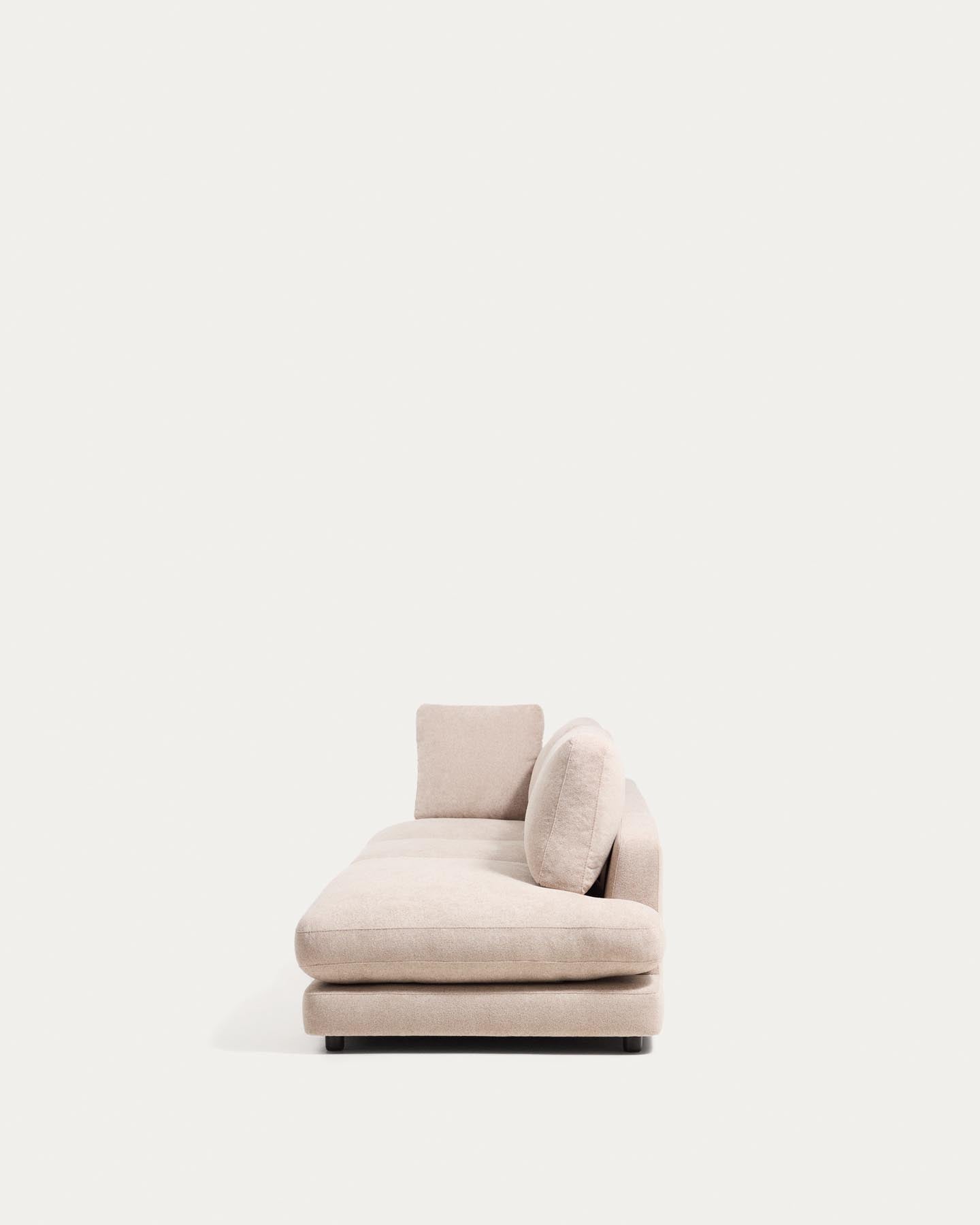 4-Sitzer-Modularsofa Gala mit Randmodul rechts aus beigem Microbouclé, FSC Mix Credit, 315 cm in Beige präsentiert im Onlineshop von KAQTU Design AG. 4er Sofa ist von Kave Home