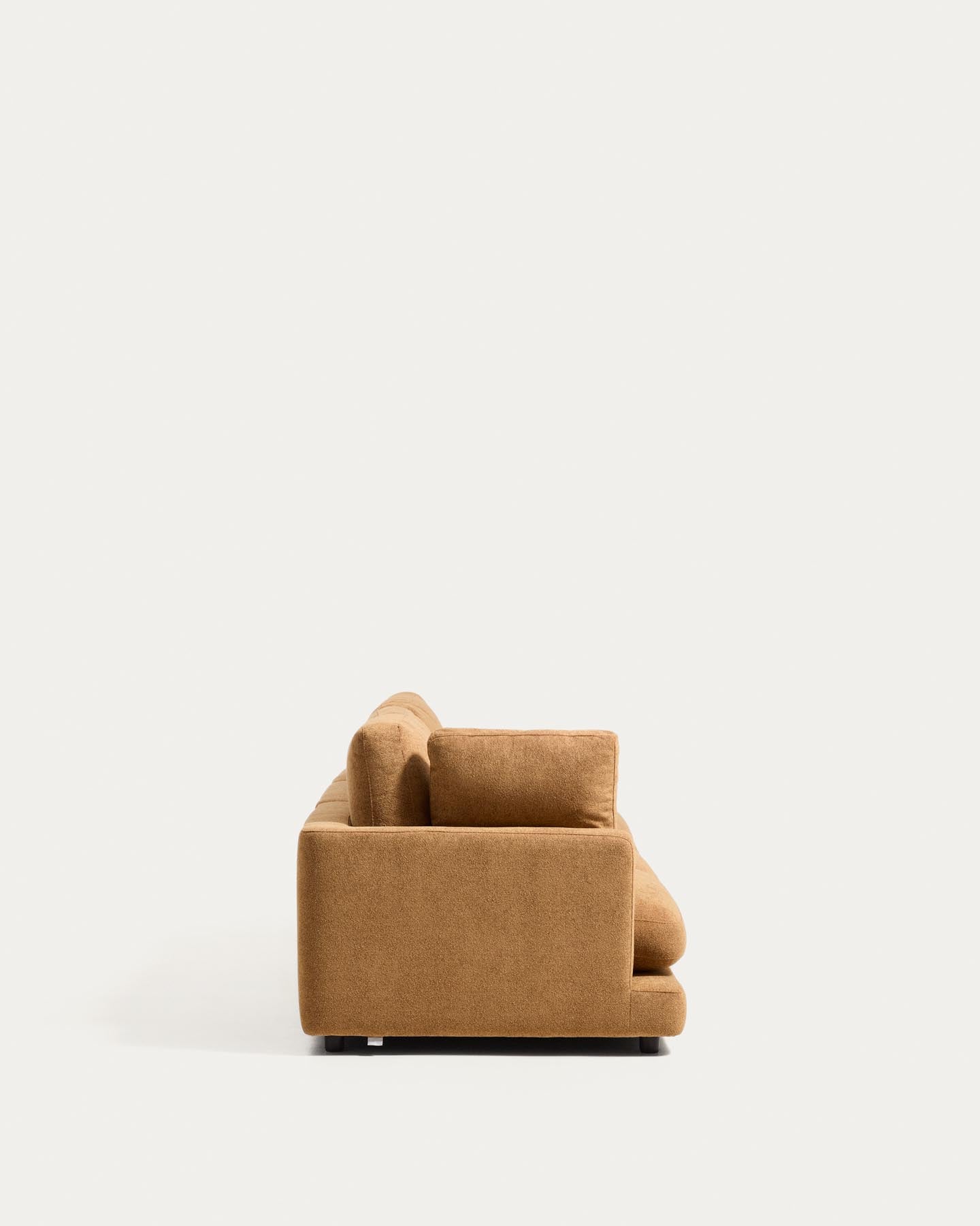 4-Sitzer-Modularsofa Gala mit Randmodul rechts aus senfgelbem Microbouclé, FSC Mix Credit, 315 cm in Senfgelb präsentiert im Onlineshop von KAQTU Design AG. 4er Sofa ist von Kave Home