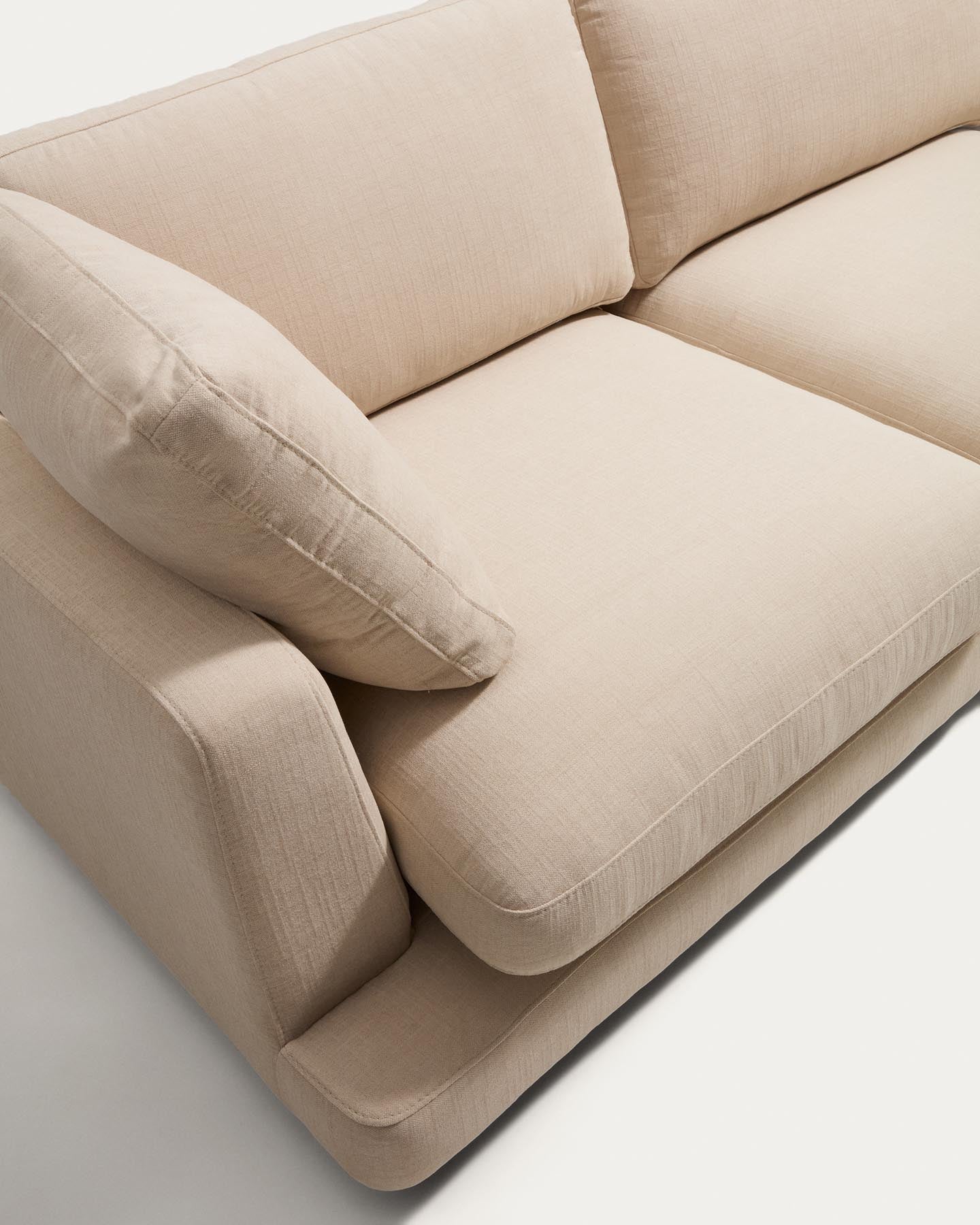 4-Sitzer-Modularsofa Gala mit Randmodul rechts aus beiger Chenille, FSC Mix Credit, 315 cm in Beige präsentiert im Onlineshop von KAQTU Design AG. 4er Sofa ist von Kave Home