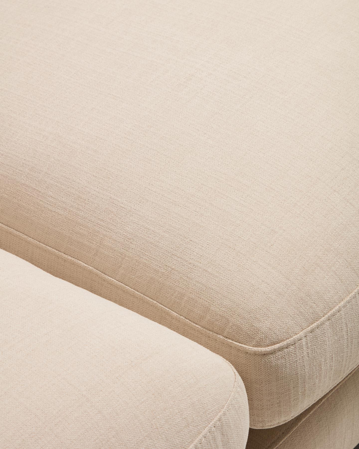 4-Sitzer-Modularsofa Gala mit Randmodul rechts aus beiger Chenille, FSC Mix Credit, 315 cm in Beige präsentiert im Onlineshop von KAQTU Design AG. 4er Sofa ist von Kave Home