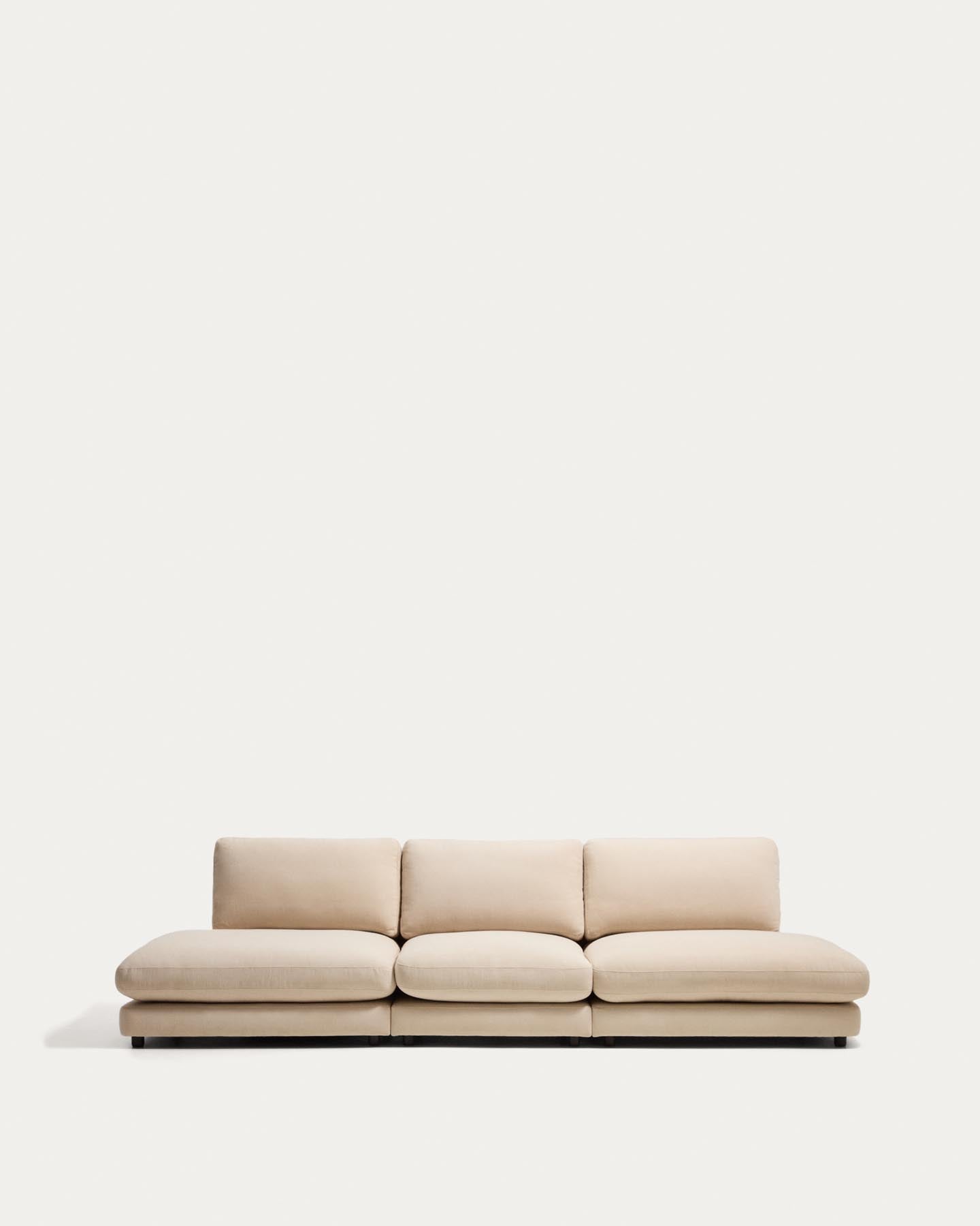 4-Sitzer-Modularsofa Gala aus beiger Chenille, FSC Mix Credit, 330 cm in Beige präsentiert im Onlineshop von KAQTU Design AG. 4er Sofa ist von Kave Home