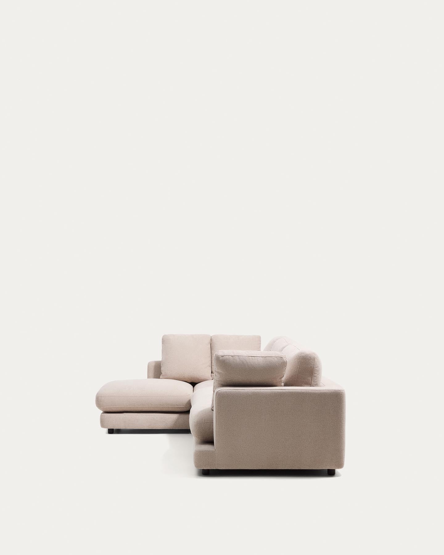 4-Sitzer-Sofa Gala aus Microbouclé mit Chaiselongue links in Beige, FSC Mix Credit, 300 cm in Beige präsentiert im Onlineshop von KAQTU Design AG. L-Sofa links ist von Kave Home
