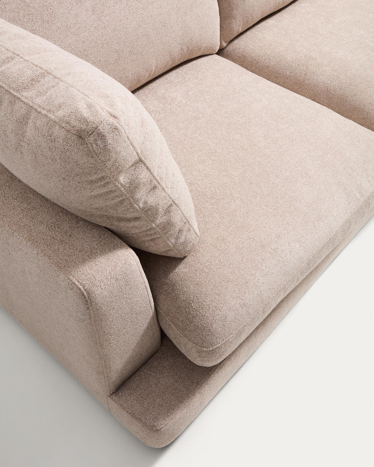 4-Sitzer-Sofa Gala aus Microbouclé mit Chaiselongue rechts in Beige, FSC Mix Credit, 300 cm in Beige präsentiert im Onlineshop von KAQTU Design AG. L-Sofa rechts ist von Kave Home