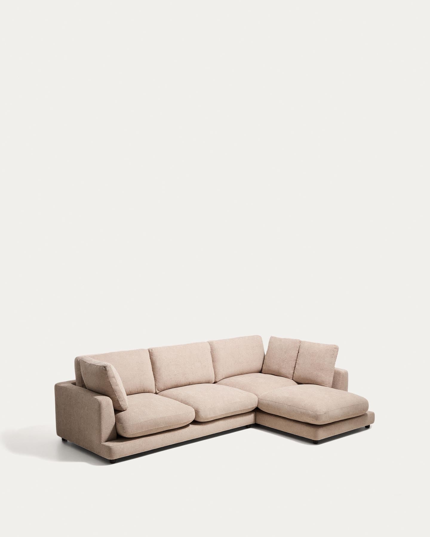 4-Sitzer-Sofa Gala aus Microbouclé mit Chaiselongue rechts in Beige, FSC Mix Credit, 300 cm in Beige präsentiert im Onlineshop von KAQTU Design AG. L-Sofa rechts ist von Kave Home