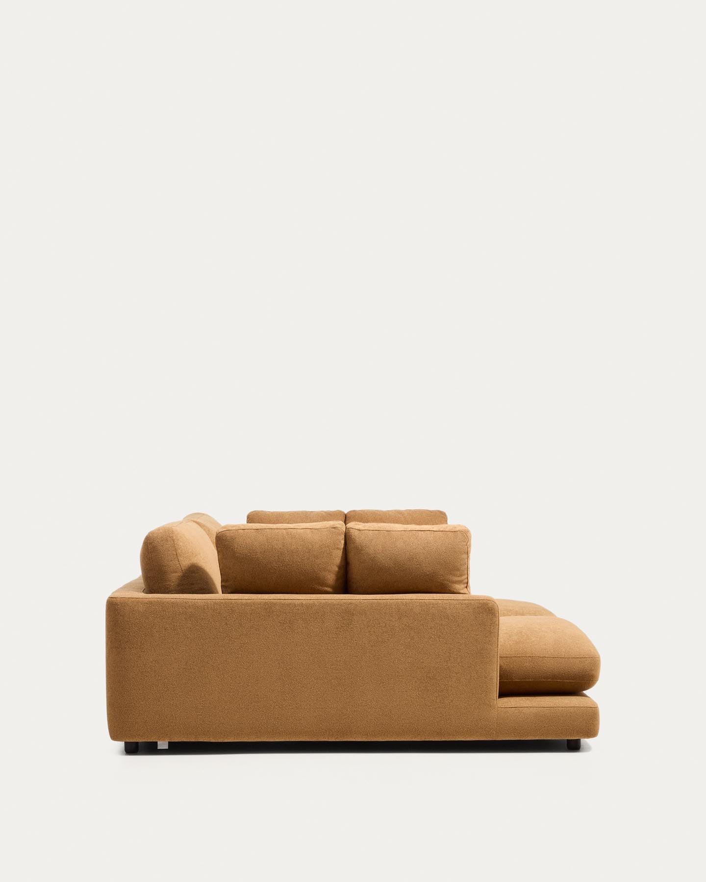3-Sitzer-Sofa Gala aus Microbouclé mit doppelter Chaiselongue in Senfgelb, FSC Mix Credit, 210 cm in Senfgelb präsentiert im Onlineshop von KAQTU Design AG. 3er Sofa ist von Kave Home