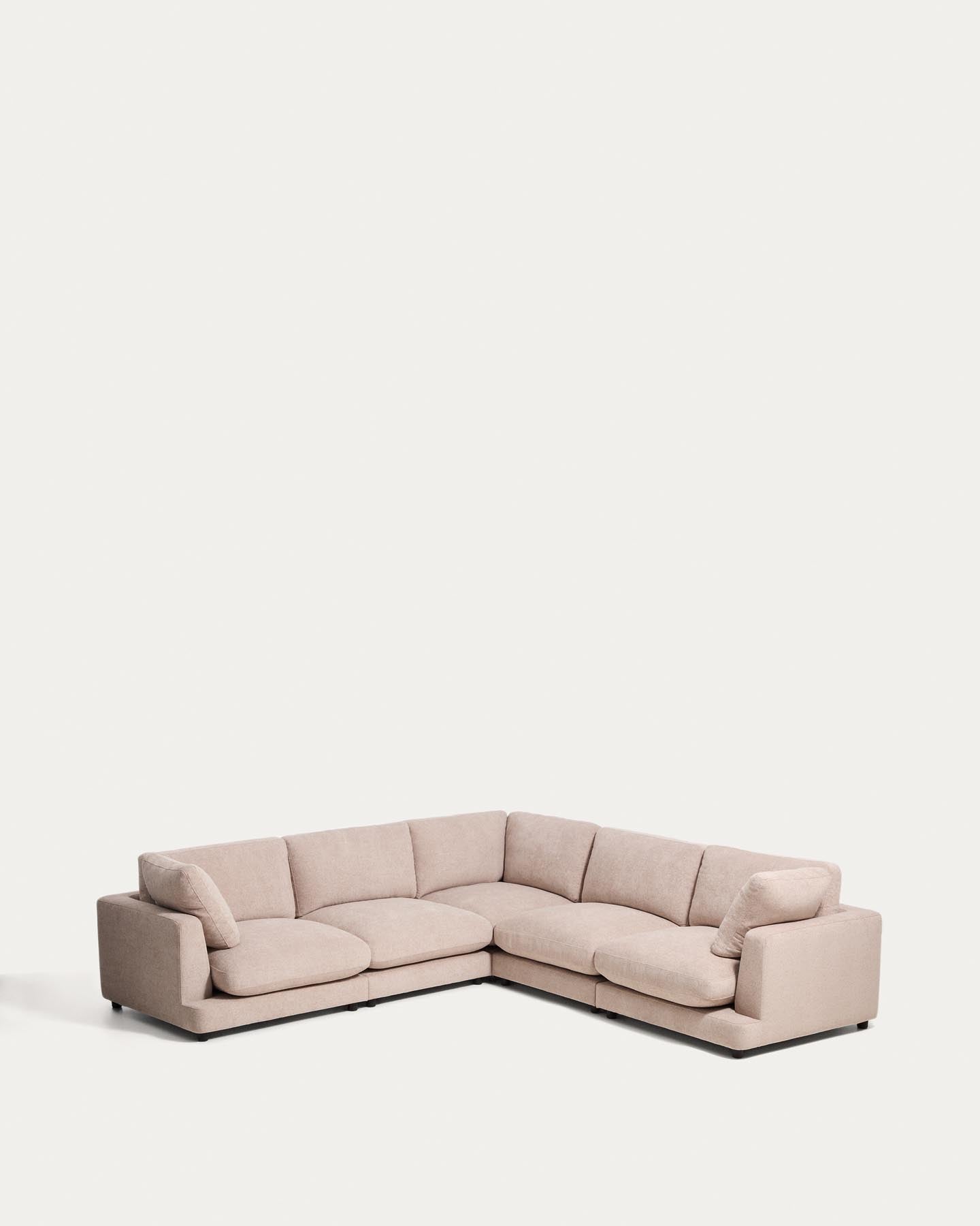 6-Sitzer-Ecksofa Gala aus beigem Microbouclé, FSC Mix Credit, 300 x 300 cm in Beige präsentiert im Onlineshop von KAQTU Design AG. Ecksofa ist von Kave Home