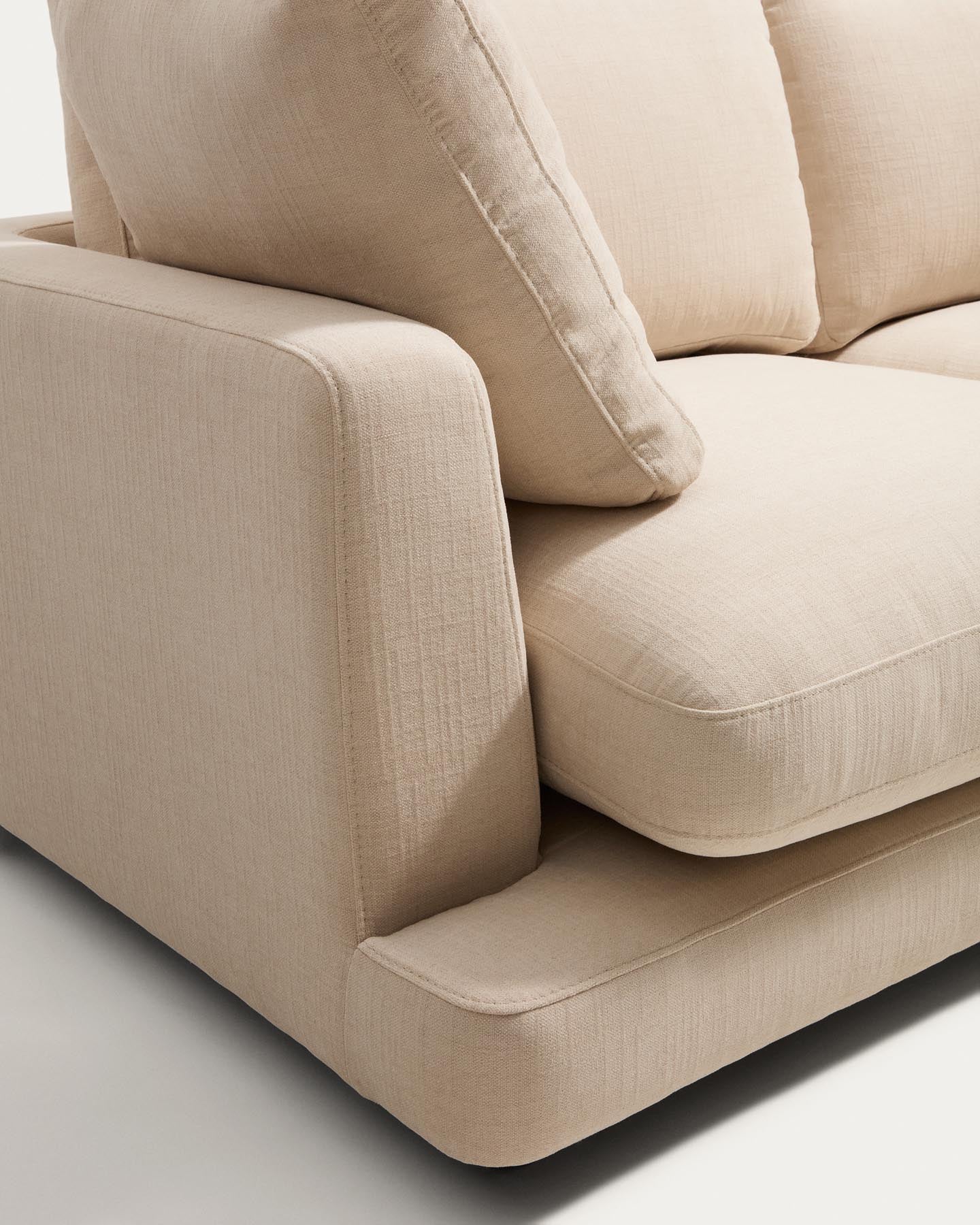 5-Sitzer-Ecksofa Gala mit Randmodul rechts aus beiger Chenille, FSC Mix Credit, 300 x 225 cm in Beige präsentiert im Onlineshop von KAQTU Design AG. L-Sofa rechts ist von Kave Home
