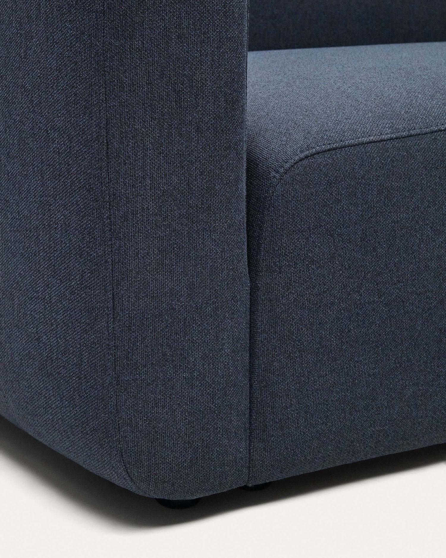 Elegantes, modulares 1-Sitzer-Sofa in Blau, nachhaltig aus FSC-zertifiziertem Holz, bietet Flexibilität und Komfort.