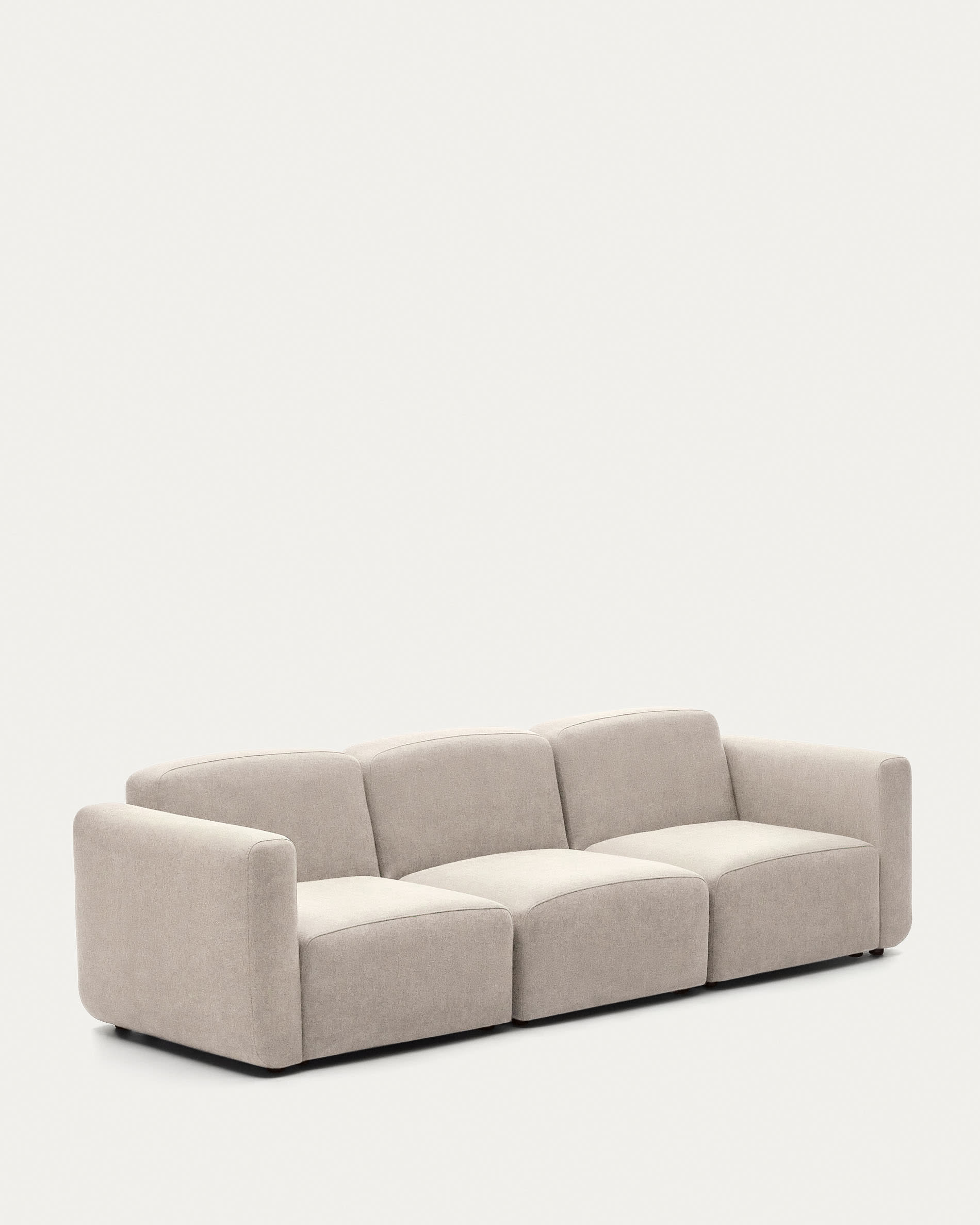 Elegantes, modulares 3-Sitzer-Sofa in Beige, 263 cm breit, aus nachhaltigen Materialien, flexibel kombinierbar.